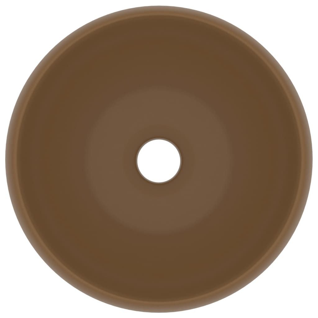 vidaXL Waschbecken, Luxuriöses Waschbecken Rund Matt Creme 40x15 cm Keramik