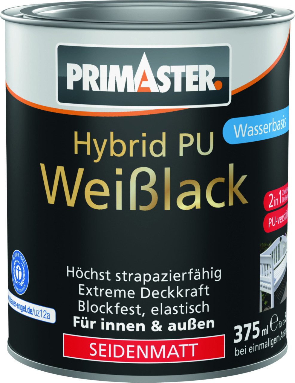 Primaster Weißlack Primaster Hybrid PU-Weißlack weiß seidenmatt 375