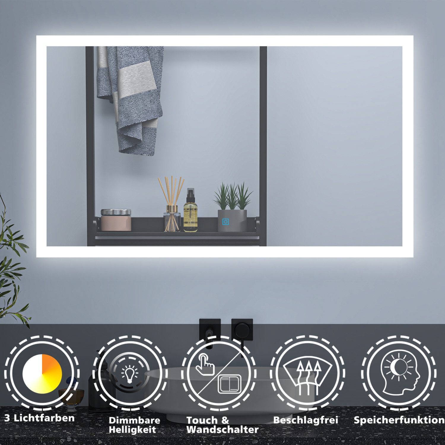 Aica Sanitär Badspiegel Spiegel mit LED günstig online kaufen