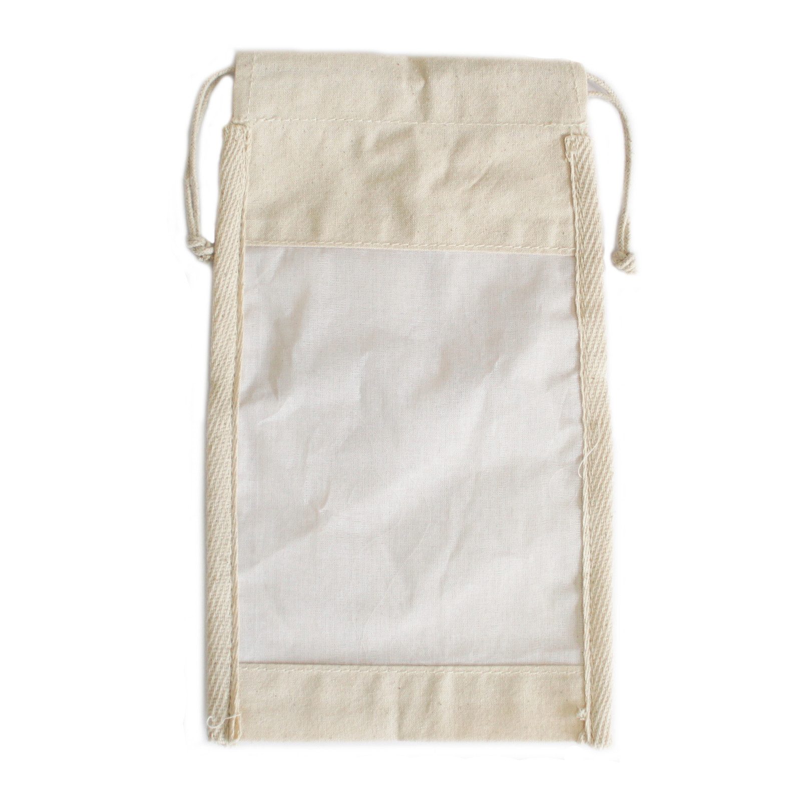 Bali-Homedecor Beuteltasche Große Baumwollbeutel mit Fenster - 26x15cm