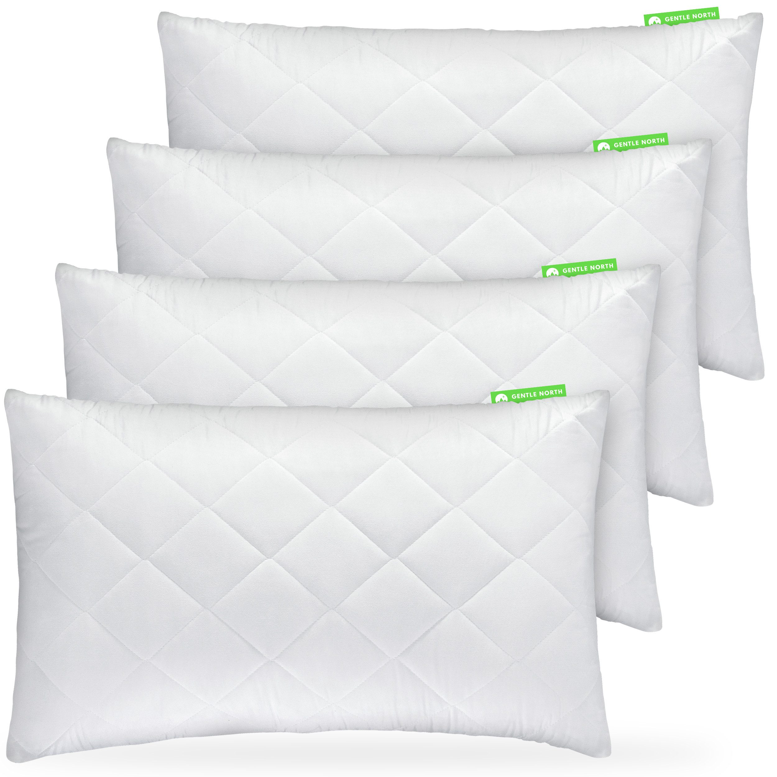 Gentle North Microfaserkissen 4er Set Kissen Komfort - in vielen Größen - optimaler Schlaf, Füllung: 100% Polyester, Seitschläfer, Seitenschläfer, Rückenschläfer, Comfort, 4-tlg., Reißverschluss für Füllung - waschbar - allergikerfreundlich