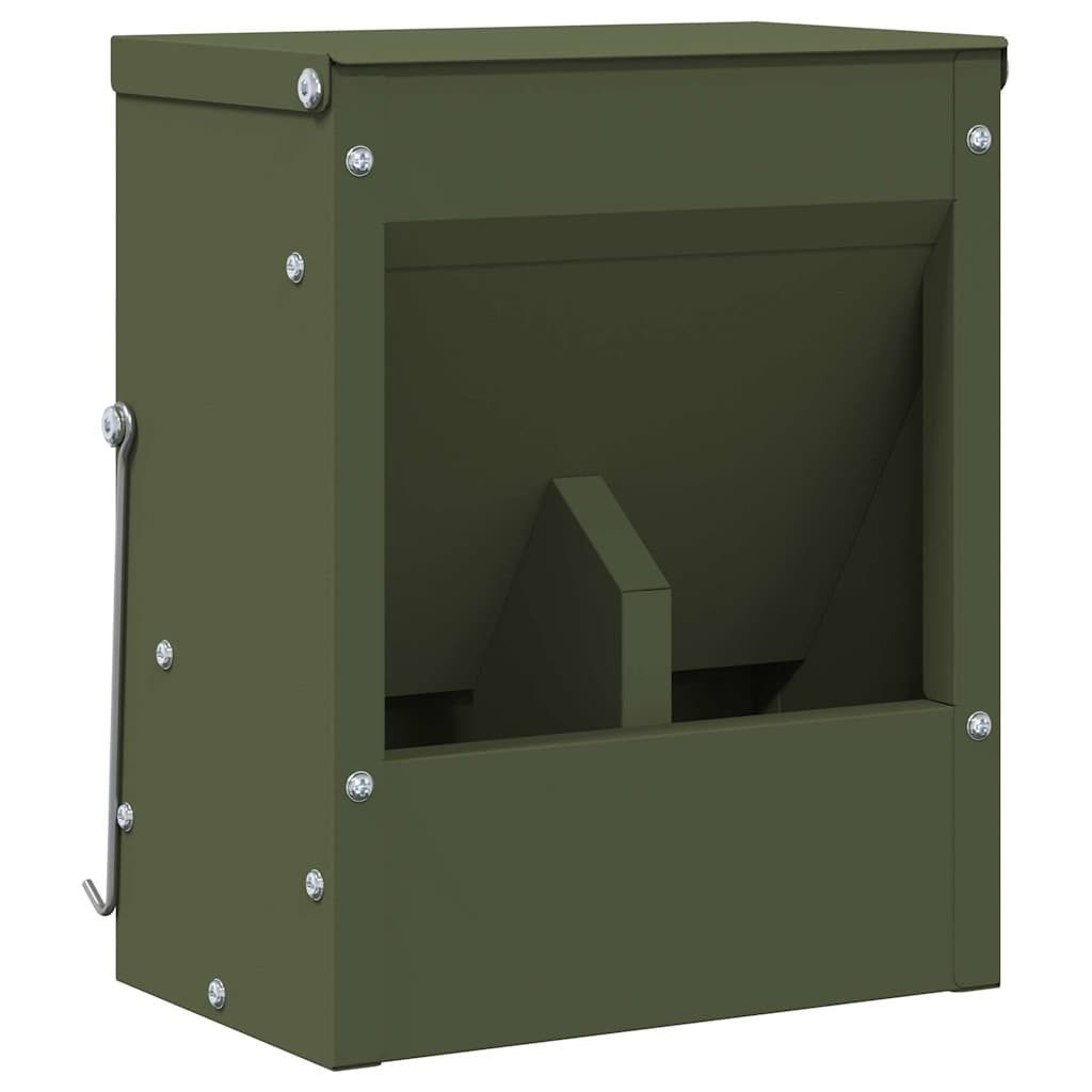vidaXL Futterspender Kaninchenfütterer Olivgrün 20 x 12,5 x 25 cm 3 kg