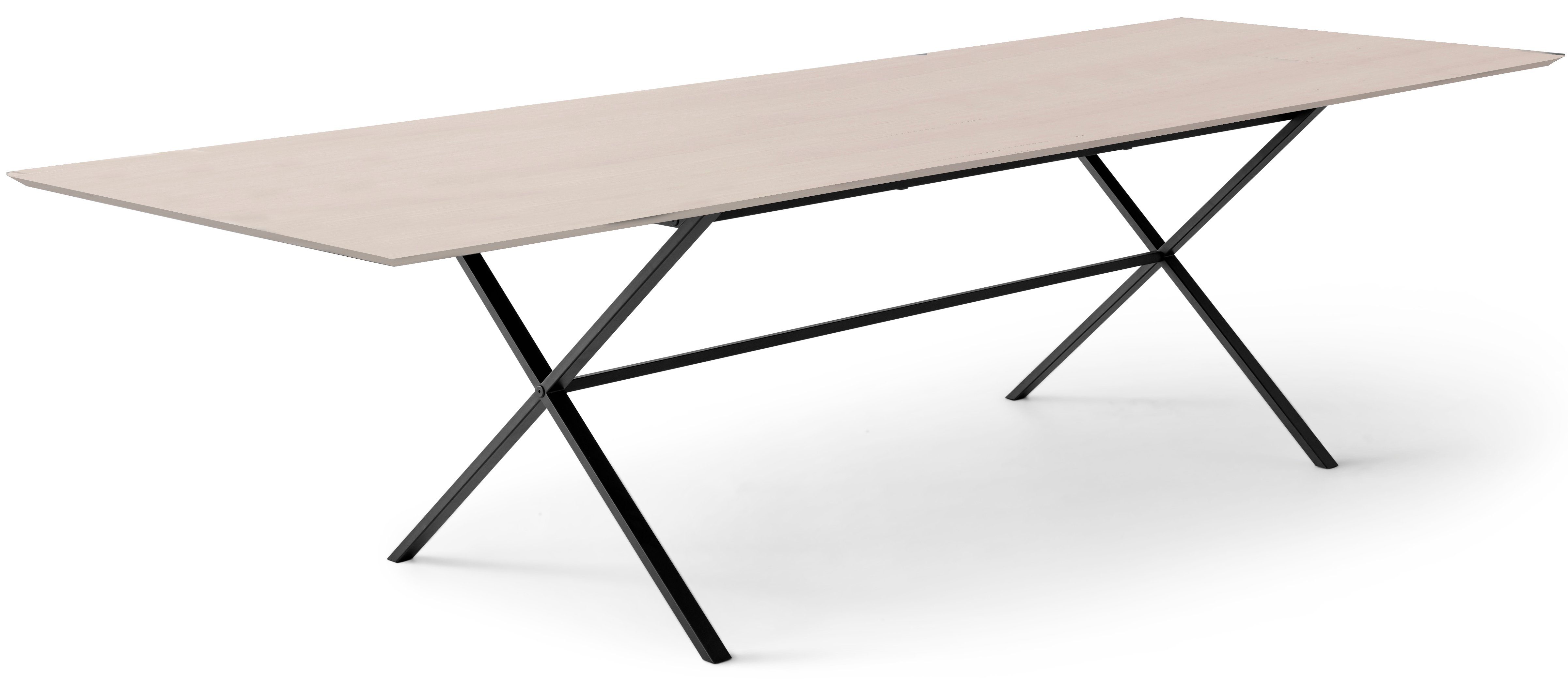 Esstisch rechteckige by Furniture Metallgestell Hammel, Tischplatte Hammel Meza gekreuztes Naturfarben MDF,