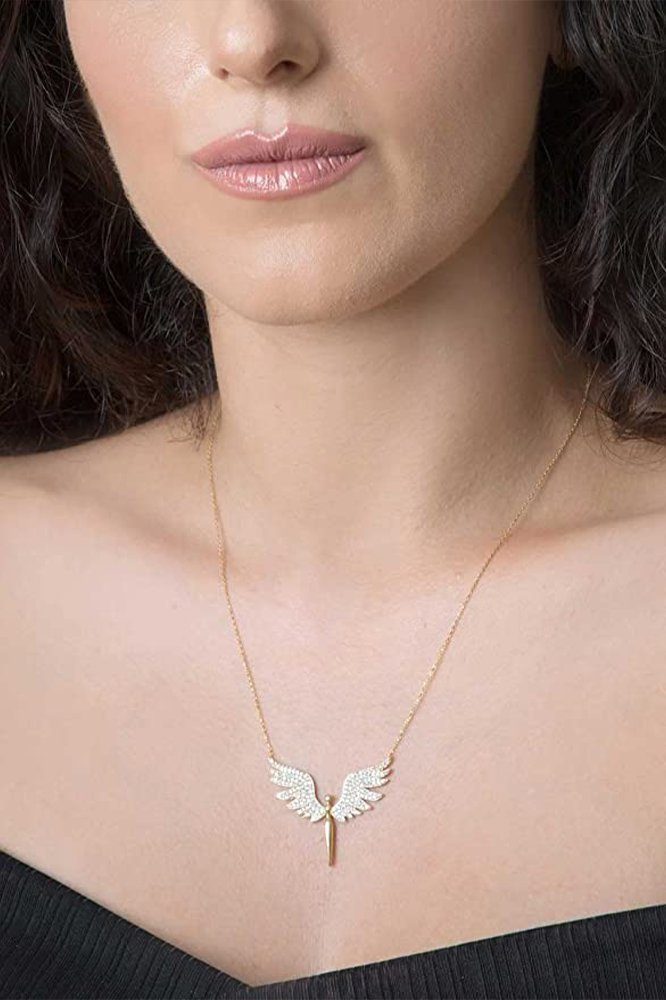 Einzelstück Kette mit Anhänger Schutzengel Halskette 925 Sterling Silber I günstig online kaufen