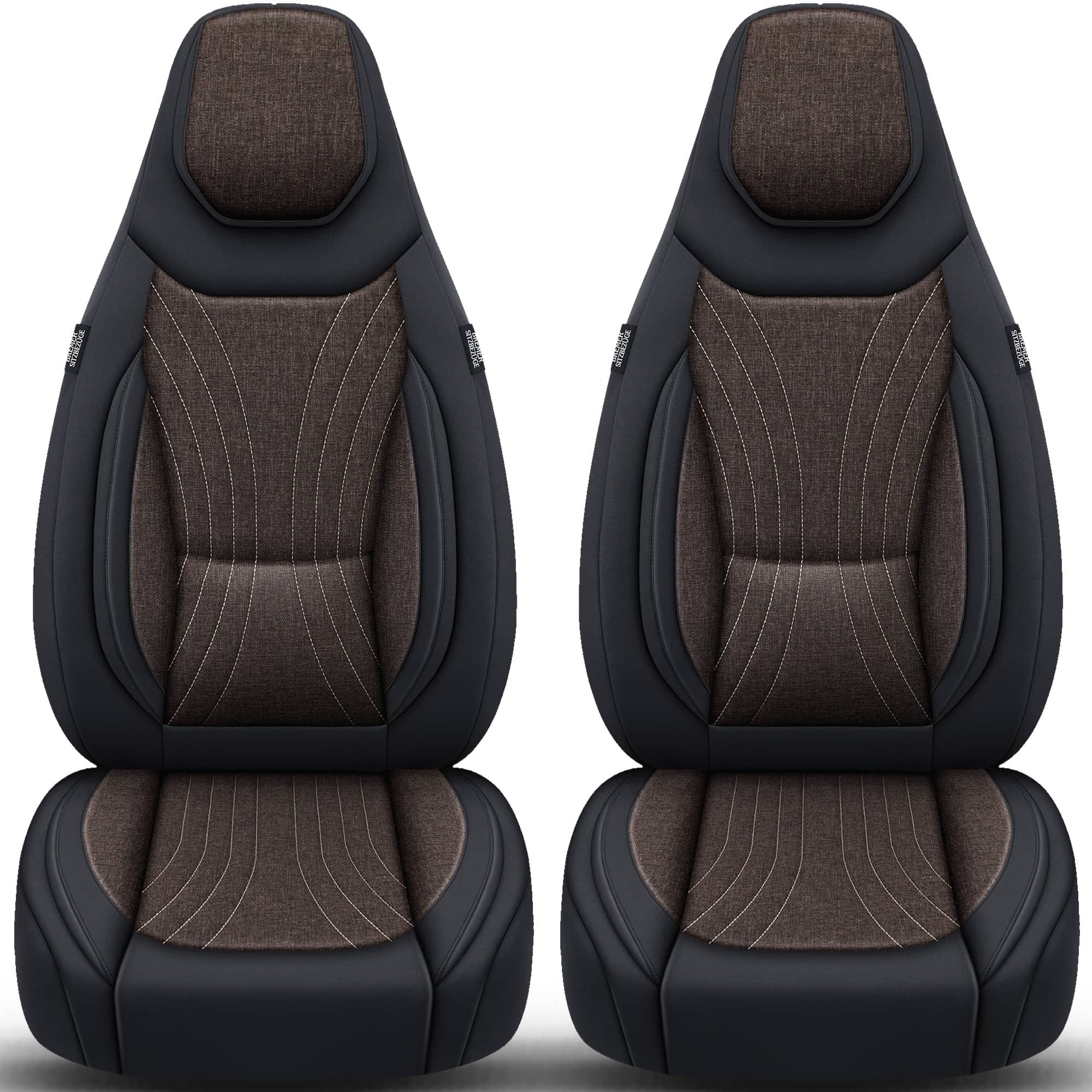BREMER SITZBEZÜGE Autositzbezug für Kia Ceed ED Bj 2006-13 (C12), Set, Schonbezüge Sitzbezüge Fahrer und Beifahrer, in Schwarz/Braun