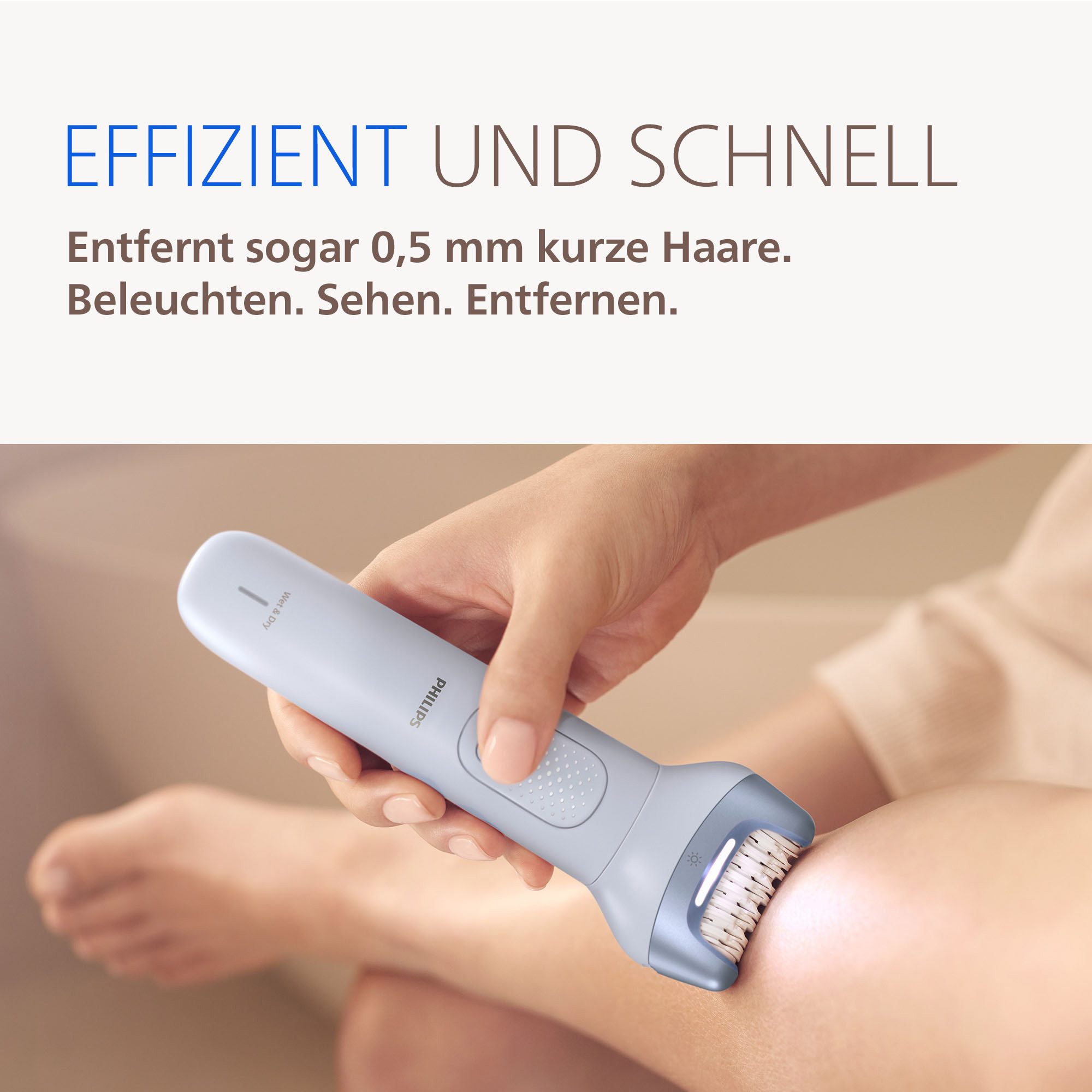 Philips Epilierer Series 8000 BRE708/00, Aufsätze: 2 St., nass und trocken verwendbar, mit 2 Geschwindigkeitsstufen – Bild 4 von 5