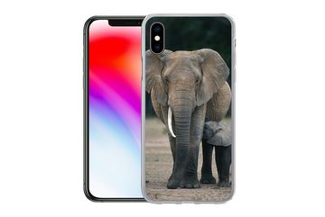 MuchoWow Handyhülle Elefant - Tiere - Flachland - Natur, Handyhülle Apple iPhone Xs, Smartphone-Bumper, Print, Handy