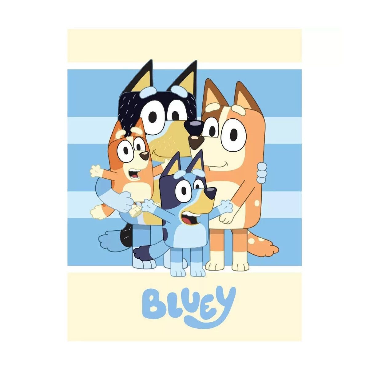 Wohndecke Bluey Happiness Fleecedecke 100x140cm, Bluey, Geschenkidee für Mädchen und Jungen