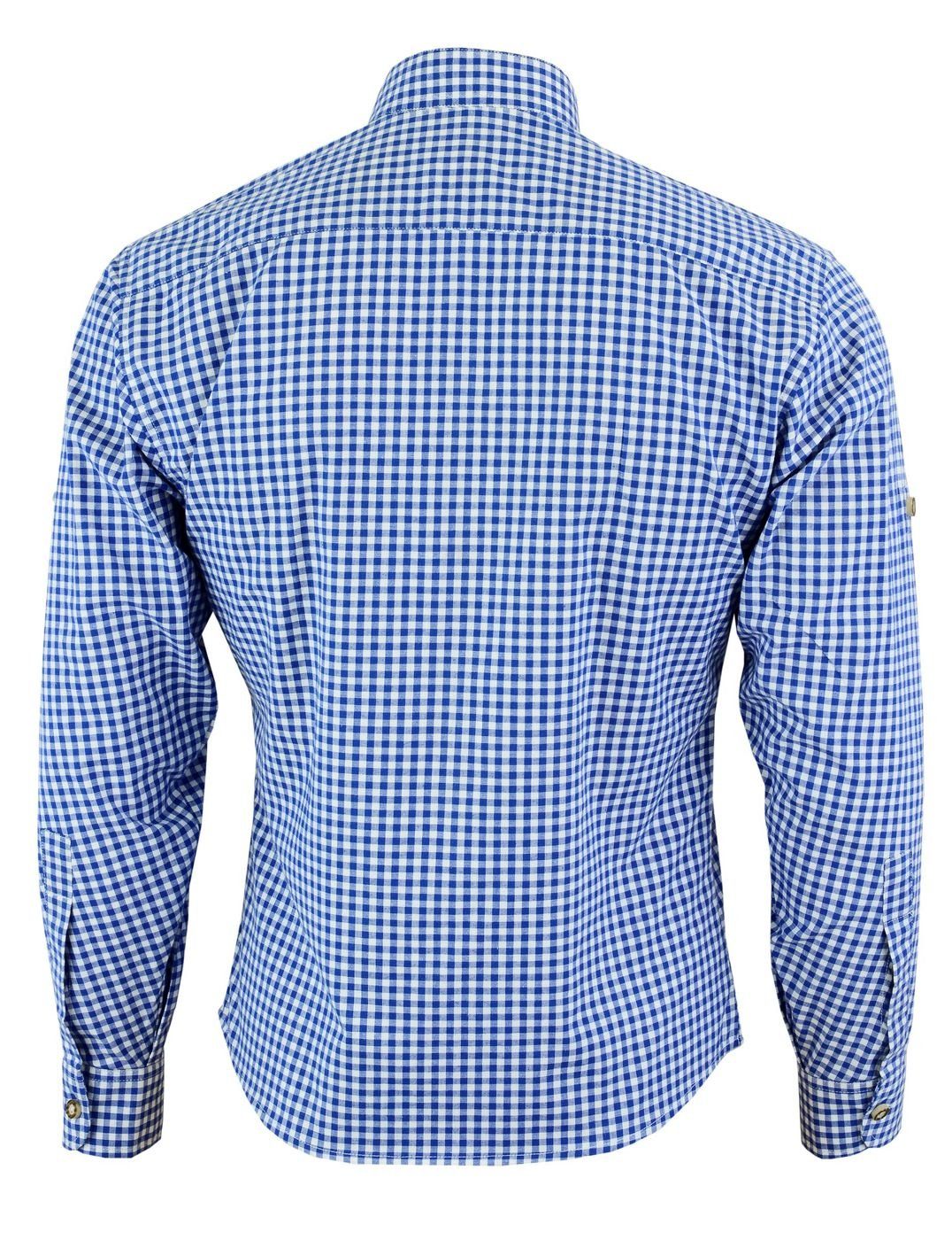 stehkragen Trachtenhemd Trachtenlederhose mit Wear Trachtenhemd Dunkelblau Edelweiß-Stickerei German GW1205-EW-SK für