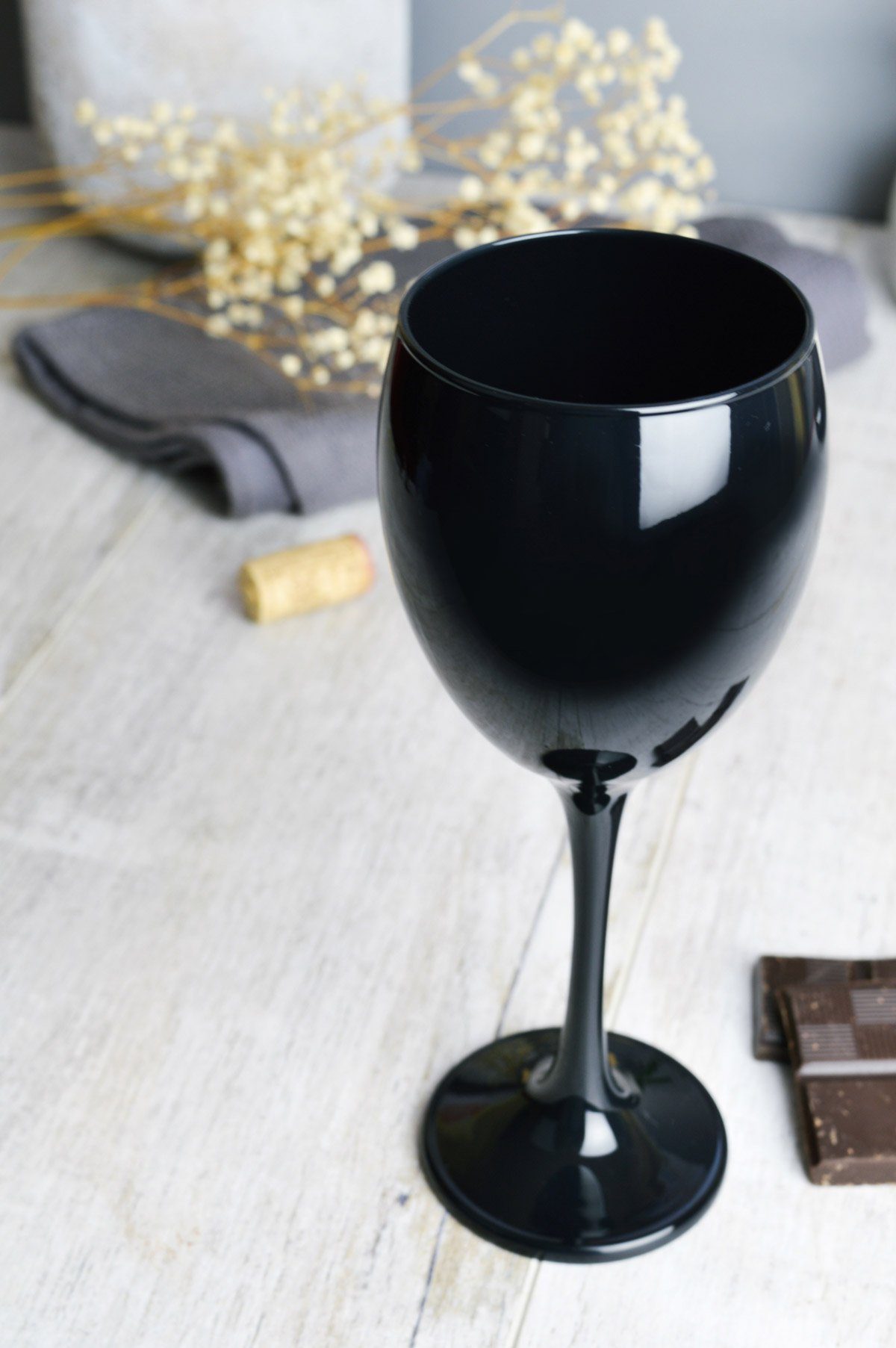 Sendez Weinglas 6 Weingläser Set 300ml Schwarze Rotweingläser Weißweingläser, 6-tlg., Glas – Bild 4 von 4