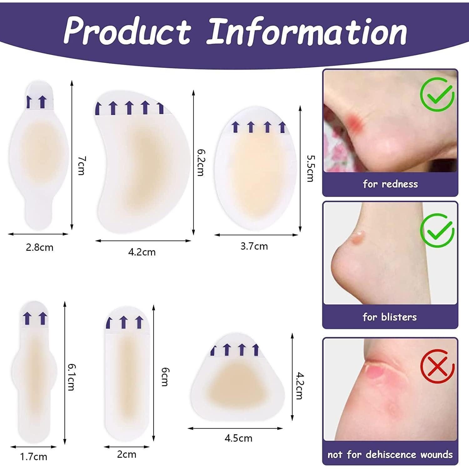 LuxusKollektion Blasenpflaster Blasenpflaster 24 Stück Hydrokolloid Gel Fersenkissen für Fuß