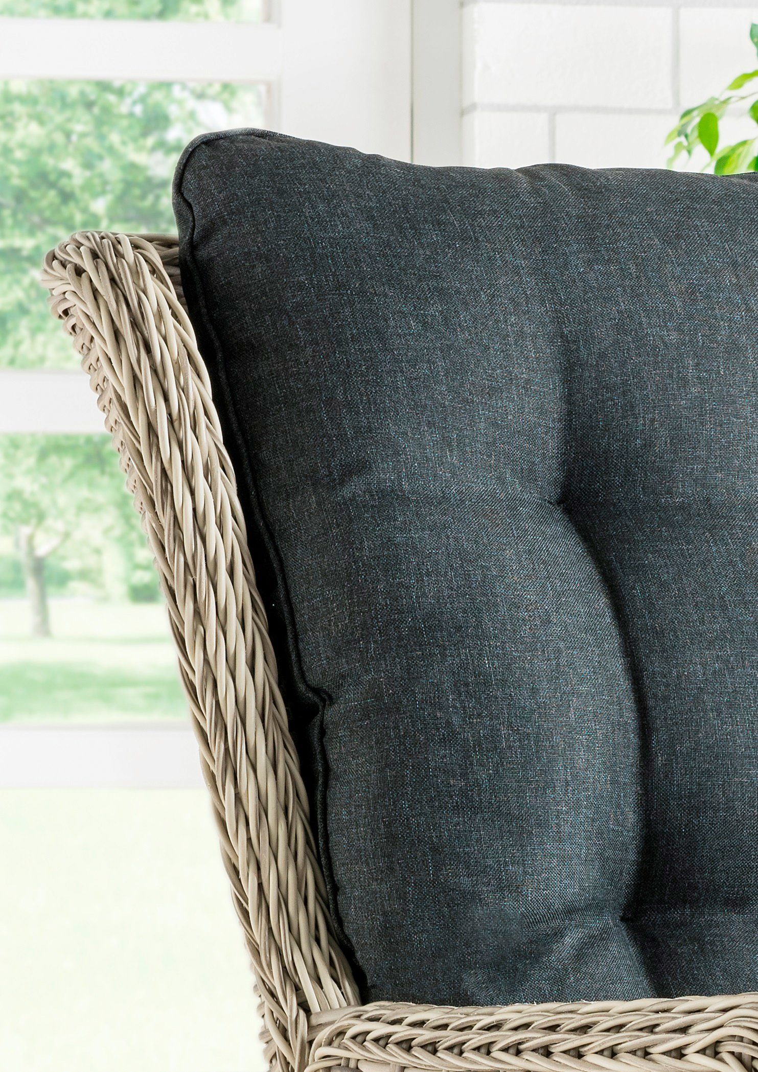 Destiny Gartenlounge-Set CASA MERANO, (4-tlg., 1x Sessel, 1x Beistelltisch, inkl. Auflagen), Aluminium, Polyrattan