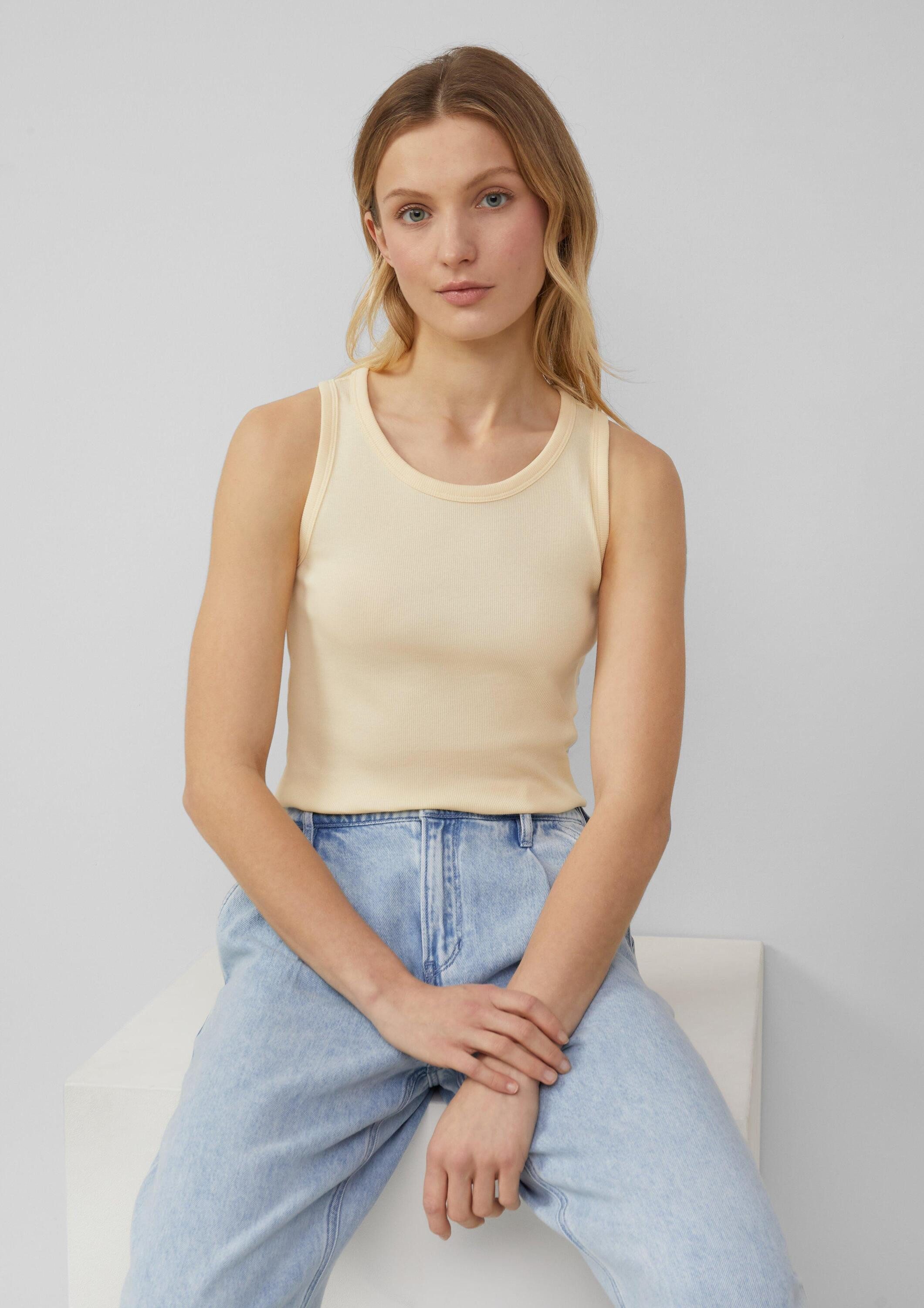 s.Oliver Muscleshirt T-Shirt Slim-Fit-Top mit Rippstruktur günstig online kaufen