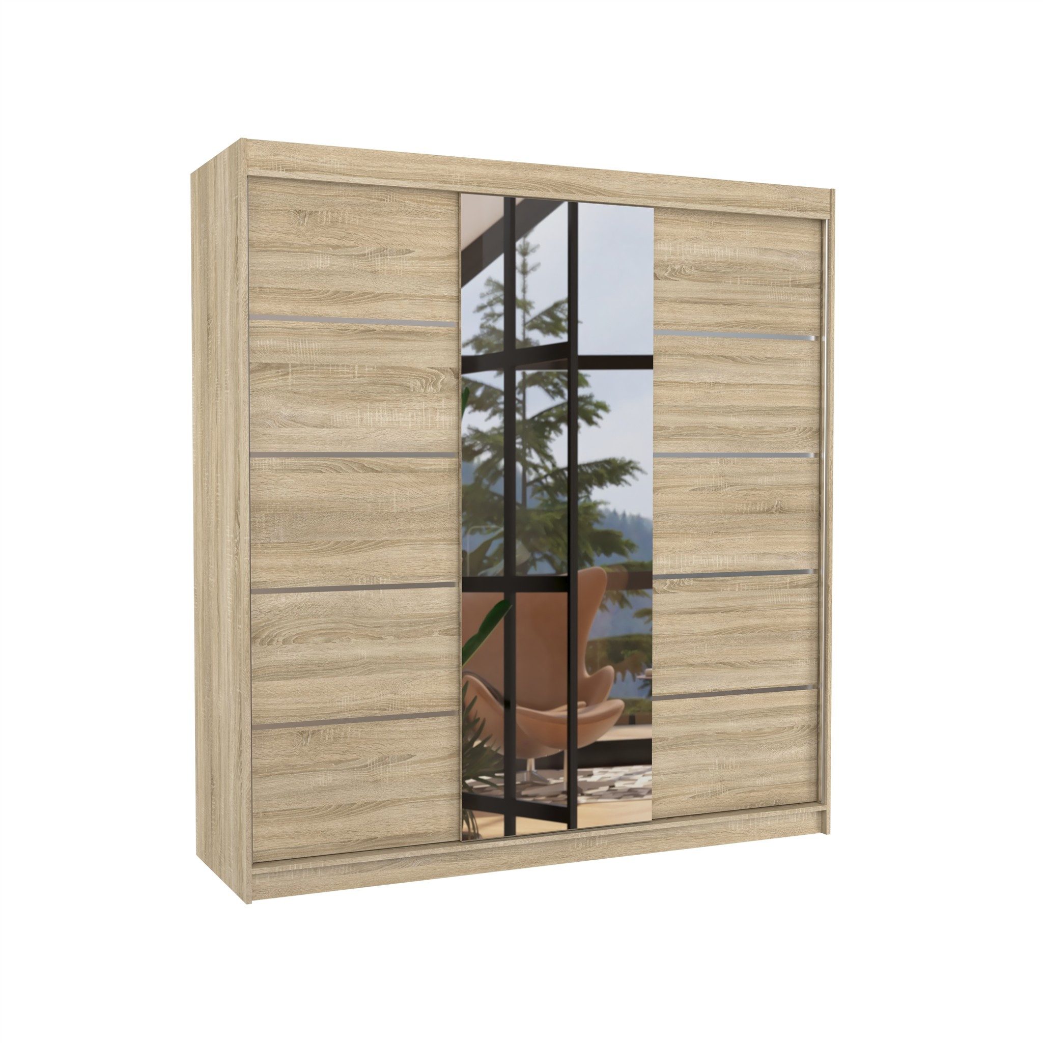 Fun Möbel Schiebetürenschrank Schrank VISBY 250 x 215 x 58 cm