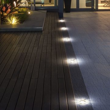 etc-shop LED Einbaustrahler, Leuchtmittel nicht inklusive, 4er Set Einbau Spot Strahler Leuchten Geh Weg Boden