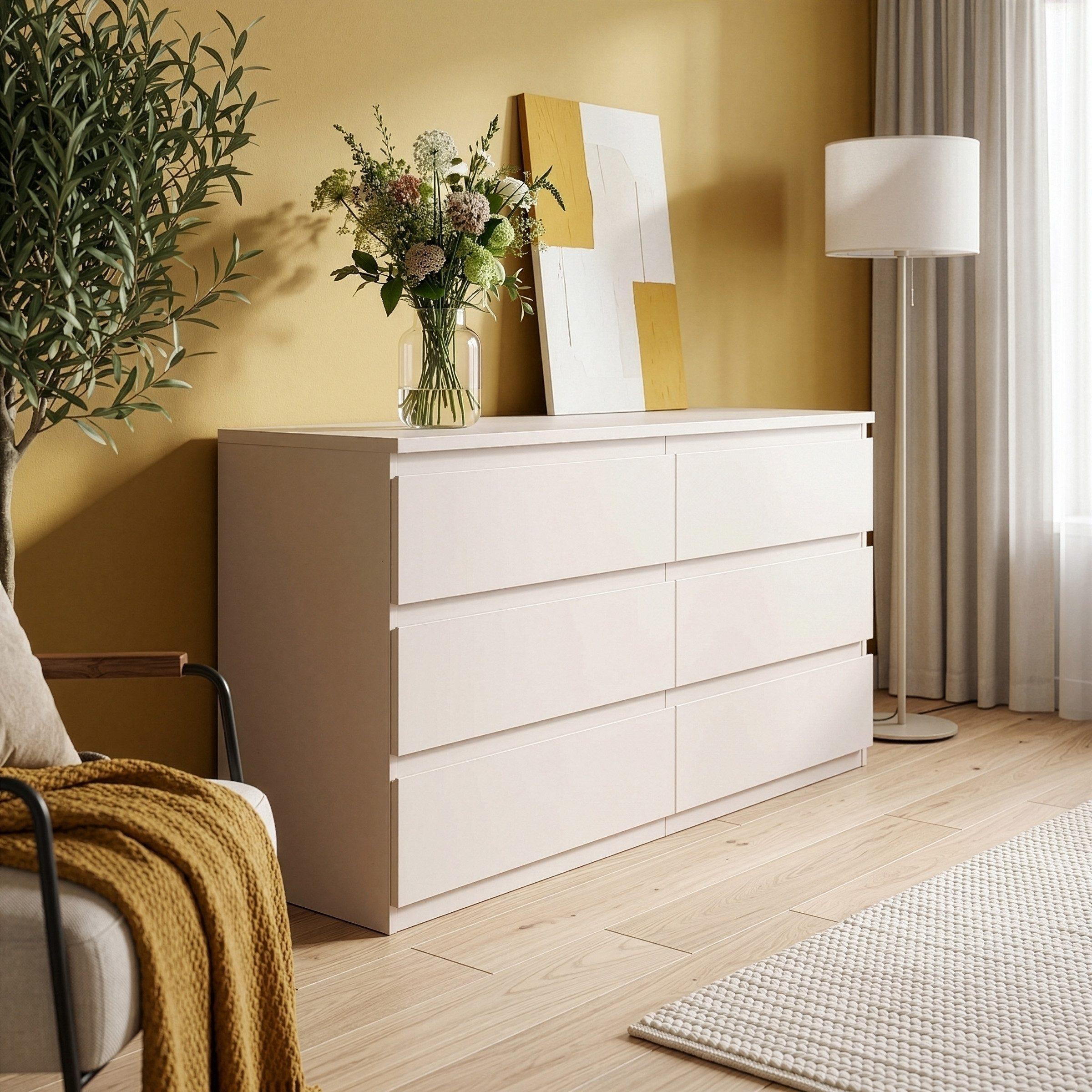 PREISBRECHER Schubkastenkommode LISSON, in Sand - 153,5x79,9x42,2cm (BxHxT)