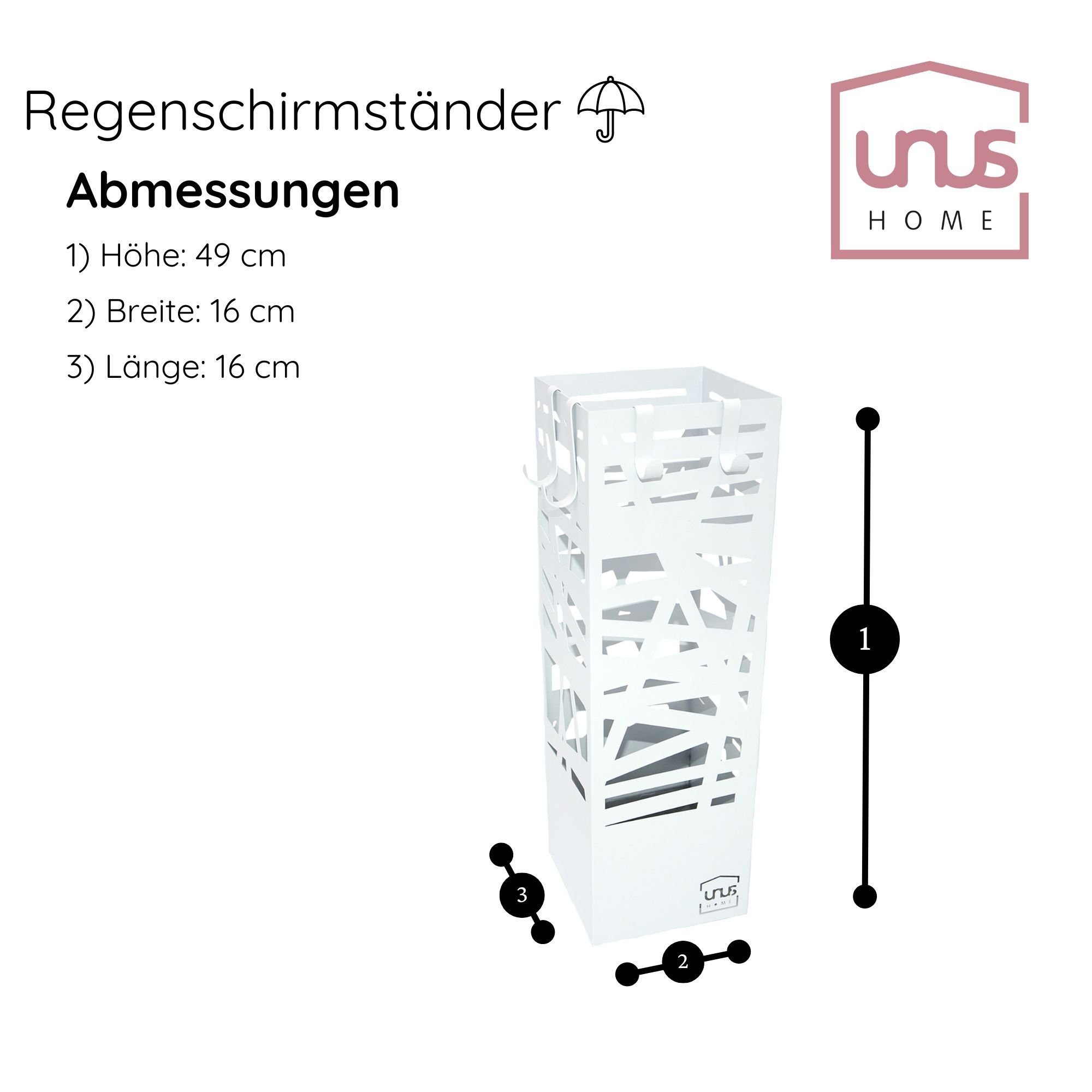UNUS HOME Schirmständer mit Abtropfschale, abstraktes Muster (49x16x16cm (H günstig online kaufen
