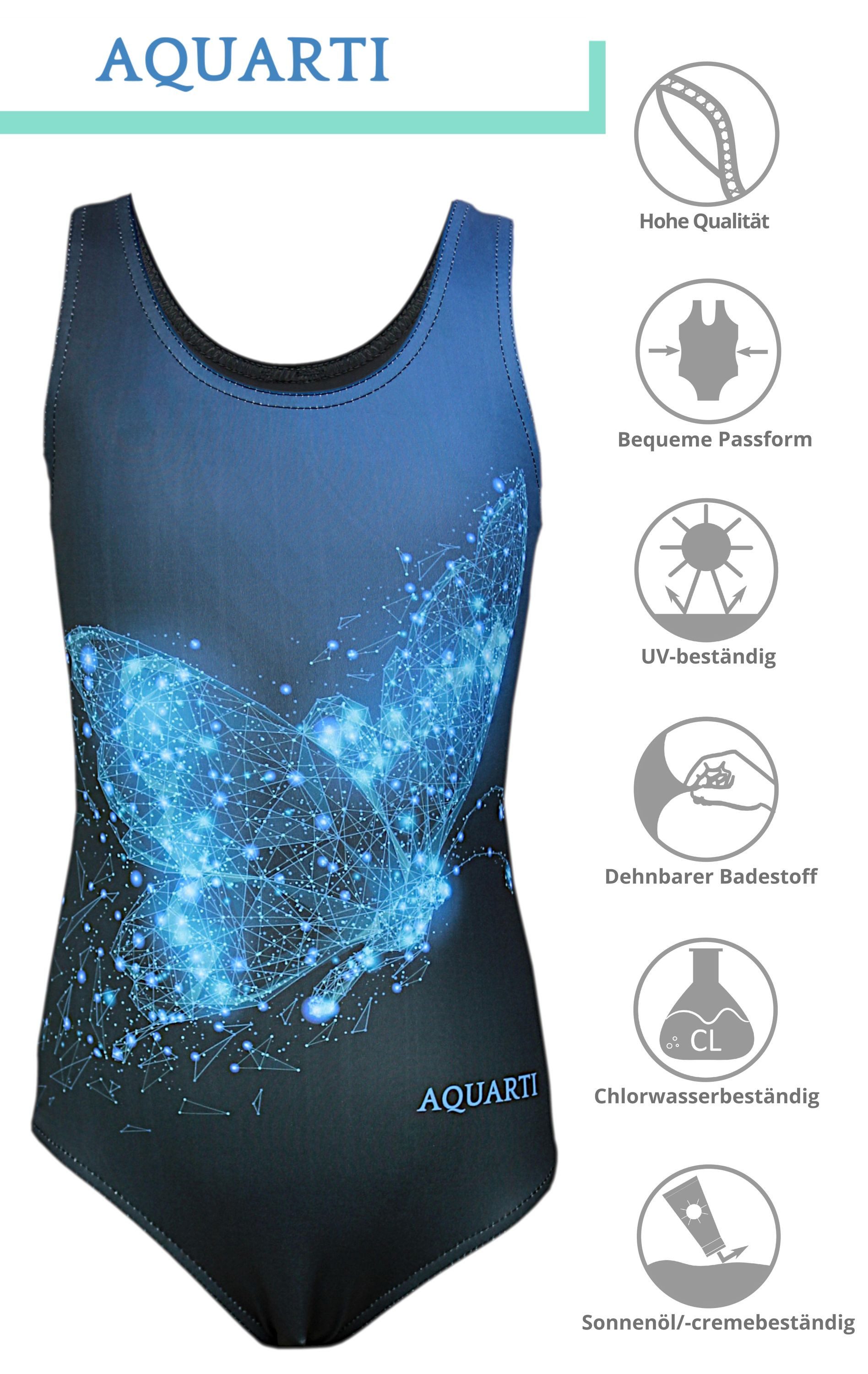 Aquarti Badeanzug Aquarti Mädchen Badeanzug mit Ringerrücken Print