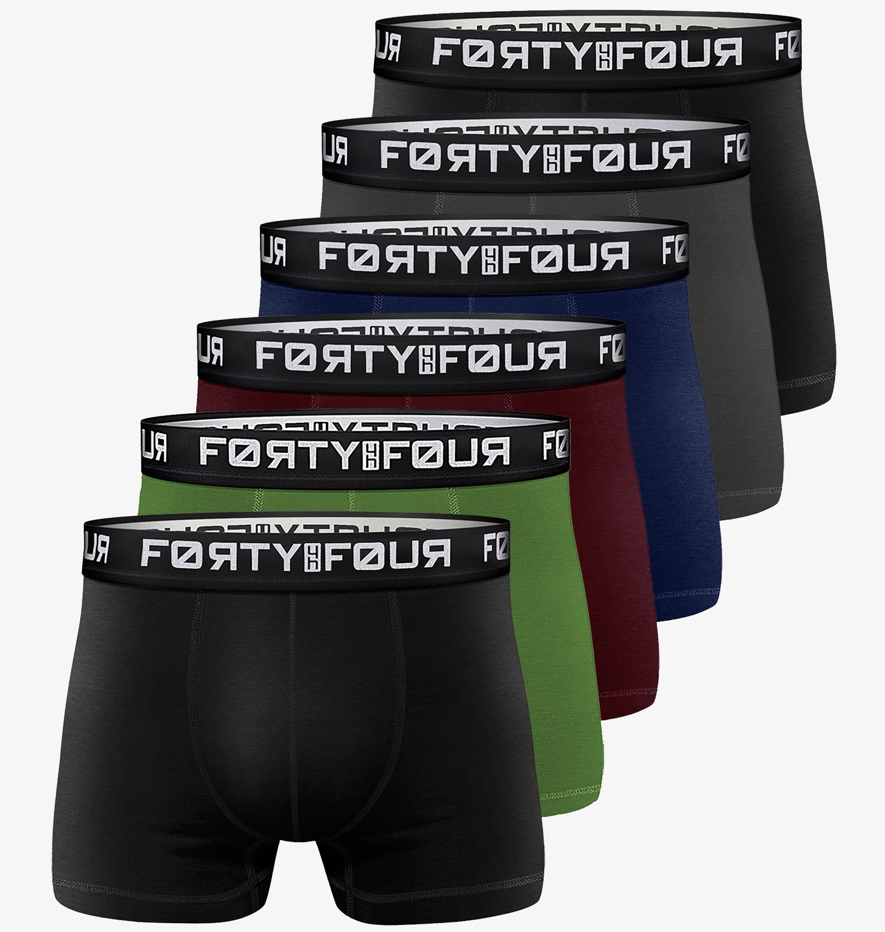 FortyFour Boxershorts Herren Männer Unterhosen Baumwolle Premium Qualität perfekte Passform (Vorteilspack, 6er Pack) S - 7XL