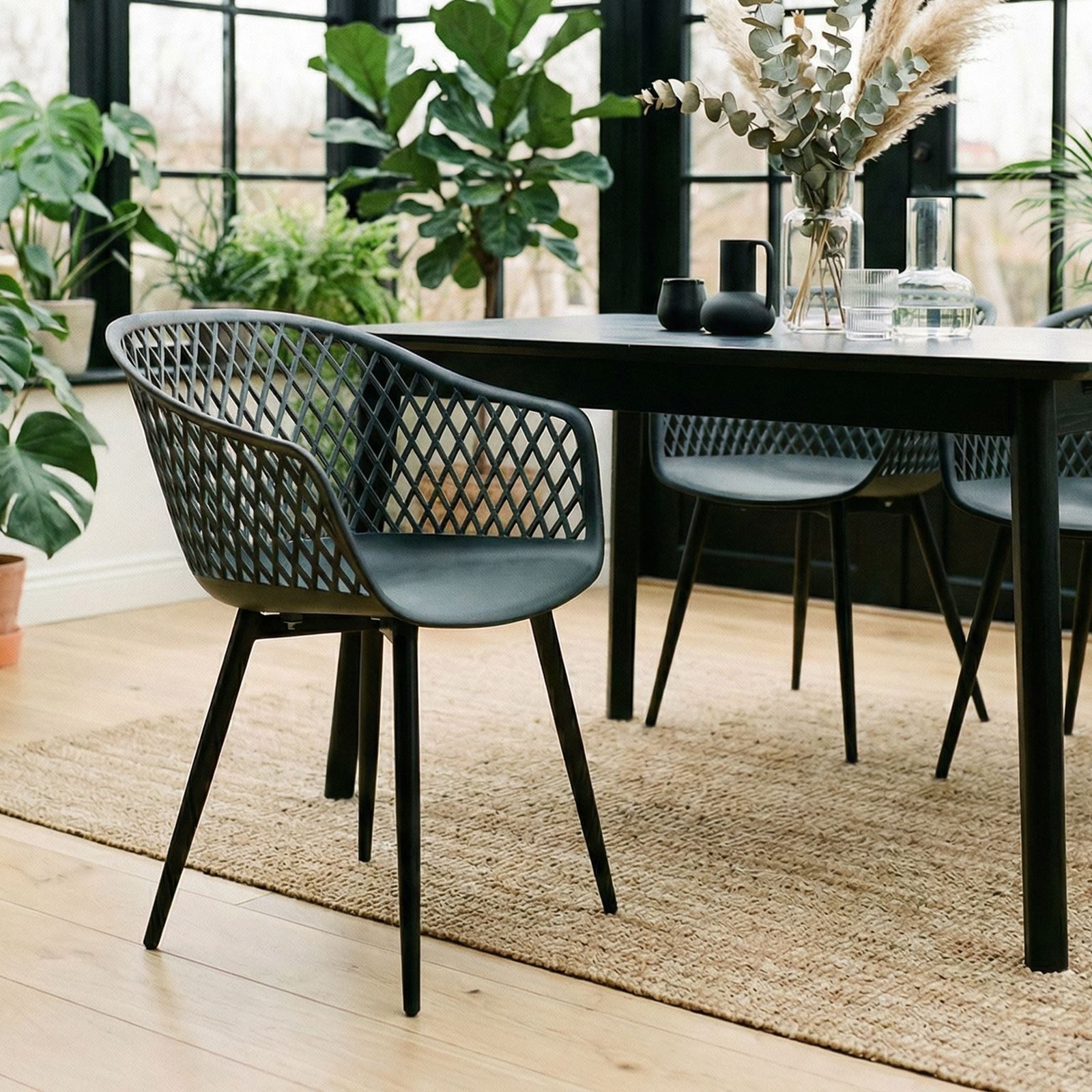 IDIMEX Gartenstuhl MADEIRA (4 St), Outdoor Stühle 4er Set UV-beständig für Indoor & Outdoor Schwarz