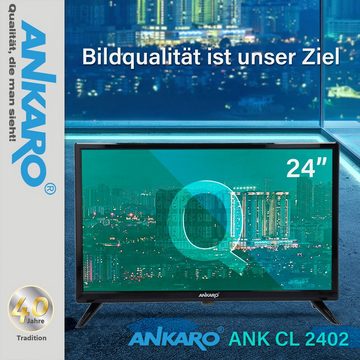 Ankaro ANK CL-2402 LCD-LED Fernseher (60 cm/24 Zoll, 12V / 230V Betrieb mit Triple Tuner (DVB-S2/ C/ T2) inkl. KFZ Adapter)