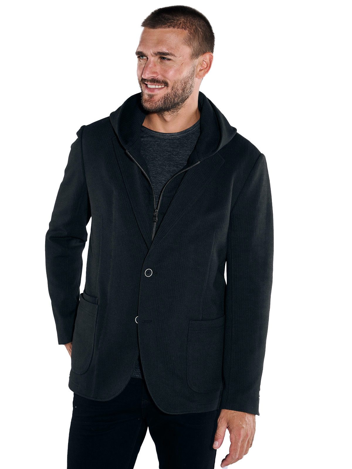 emilio adani Sakko emilio adani Herren Freizeit-Sakko slim fit, Schwarz