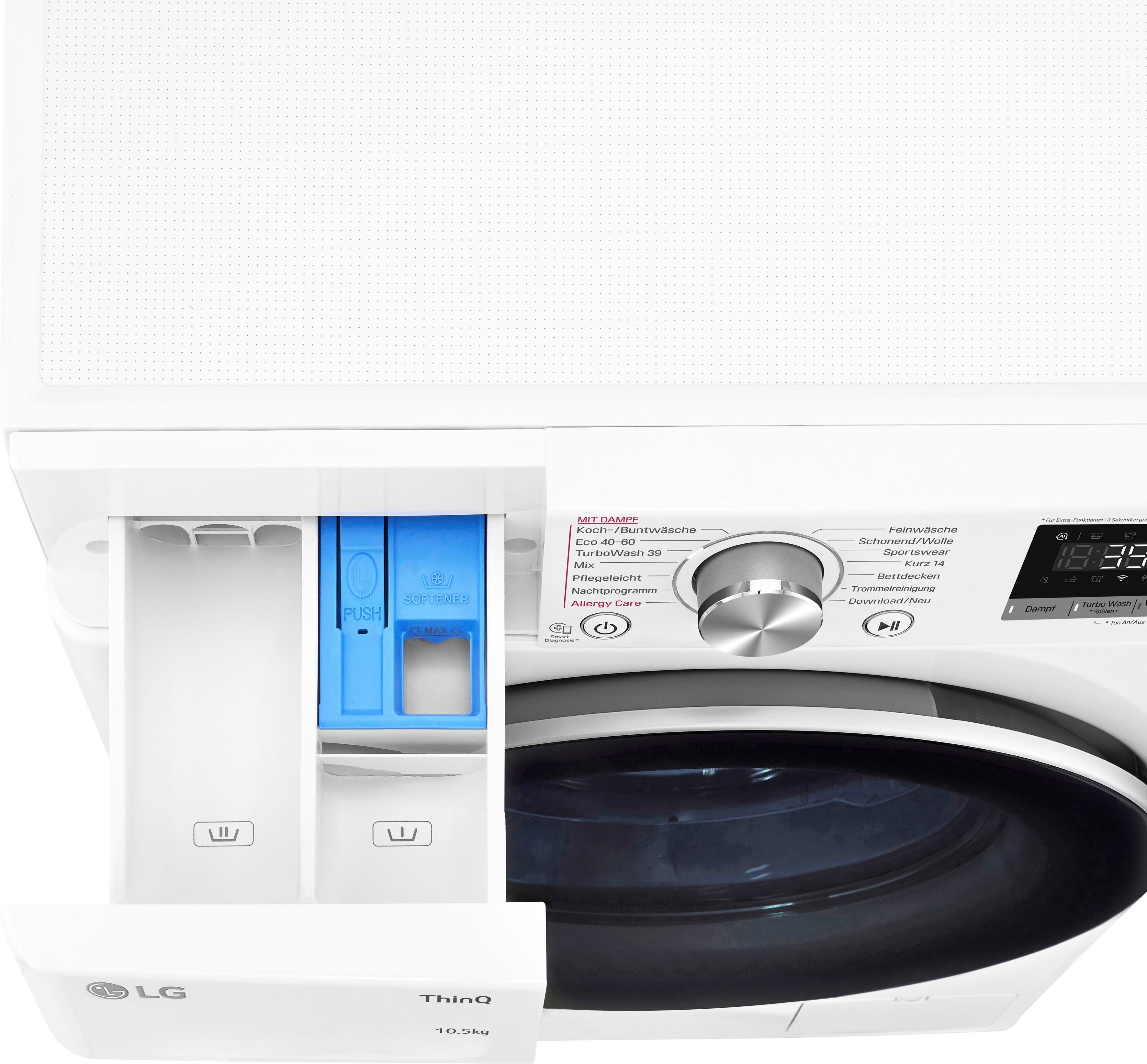 kg, 39 nur 10,5 Waschmaschine - TurboWash® Waschen LG U/min, 1600 F6WV710P1, in Minuten