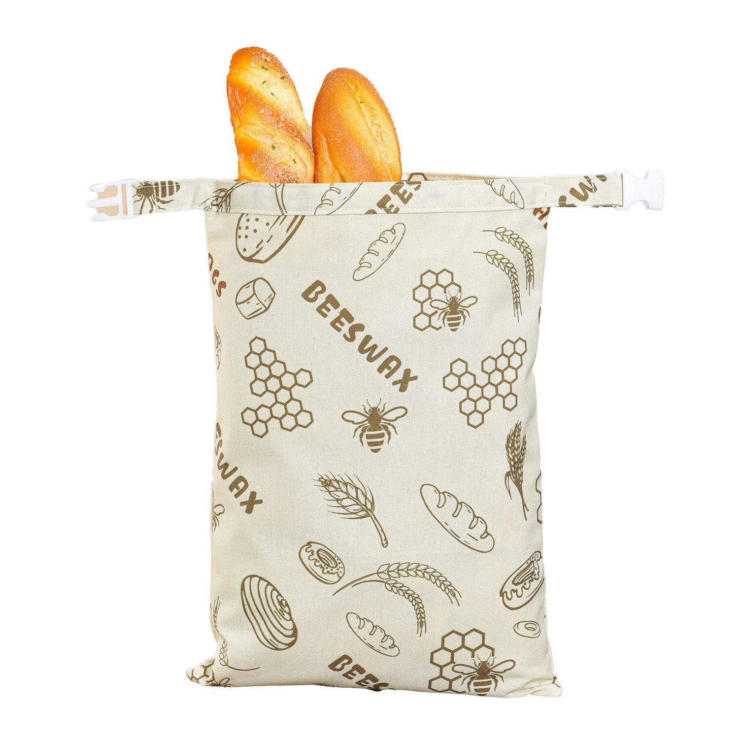 Agger Brottasche Bienenwachs Brotbeutel, Wiederverwendbare Brotbeutel Leinen 43×33 cm