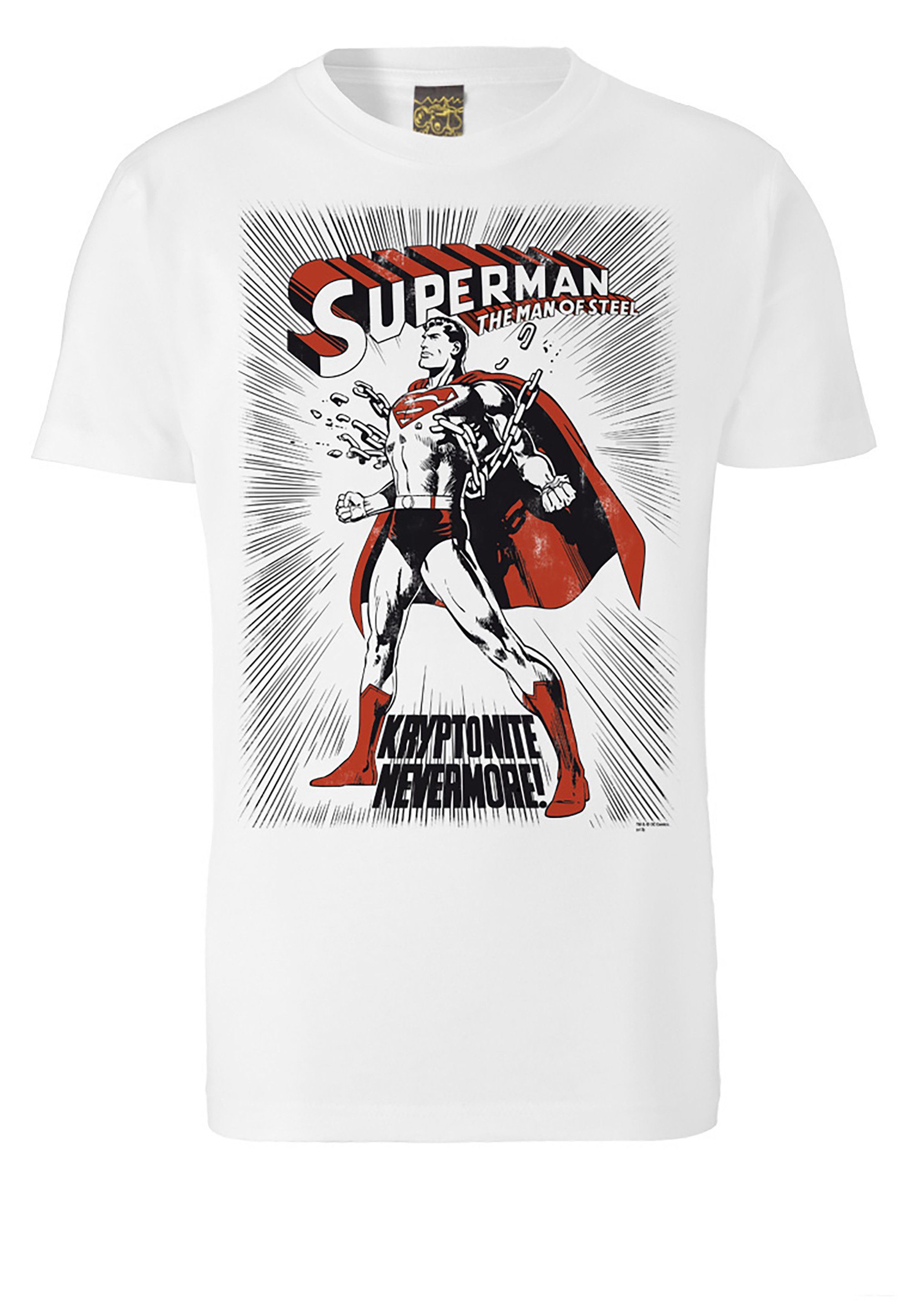 trendigem mit Superman T-Shirt Superhelden-Print LOGOSHIRT Kryptonite