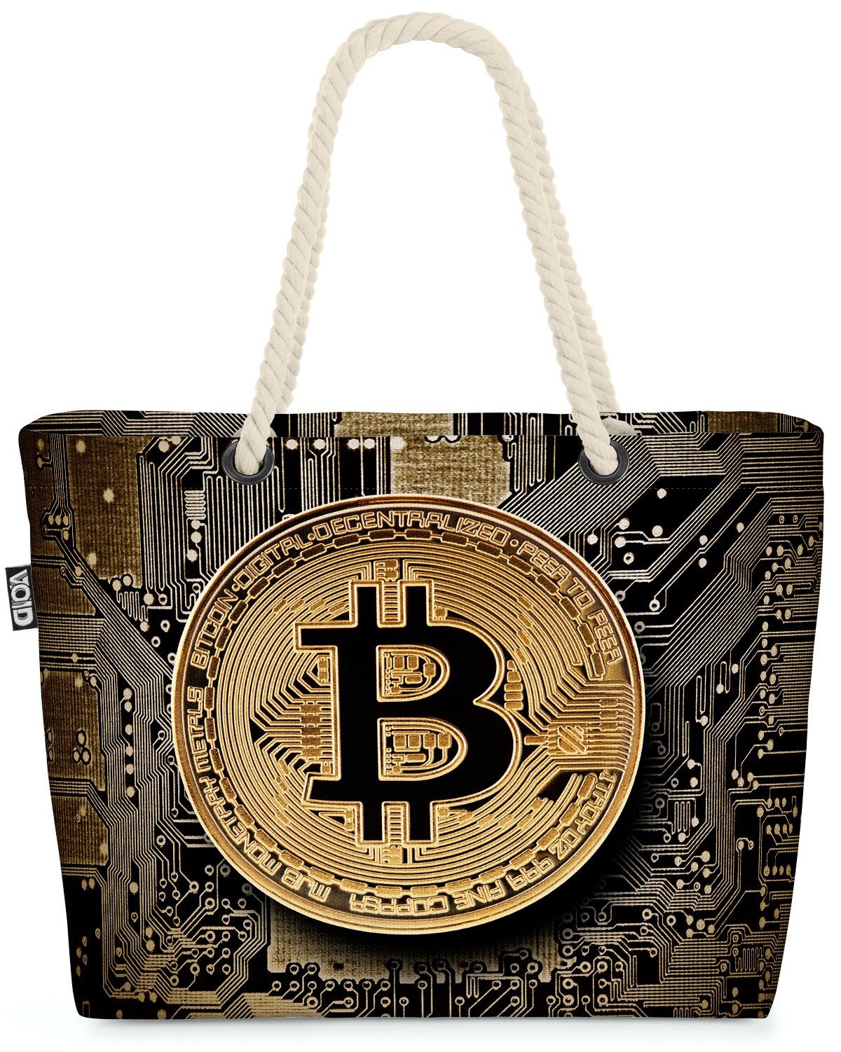 Krypto Bitcoin Strandtasche Wert Währung Digital Münze Krypto VOID (1-tlg), Coin Bitcoin Digital