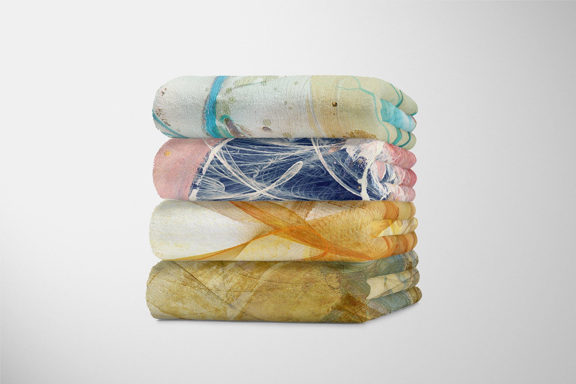 Strandhandtuch Kuscheldecke Handtuch mit Enigma Baumwolle-Polyester-Mix Saunatuch Art Handtücher Sinus Motiv, (1-St), Handtuch abstrakten