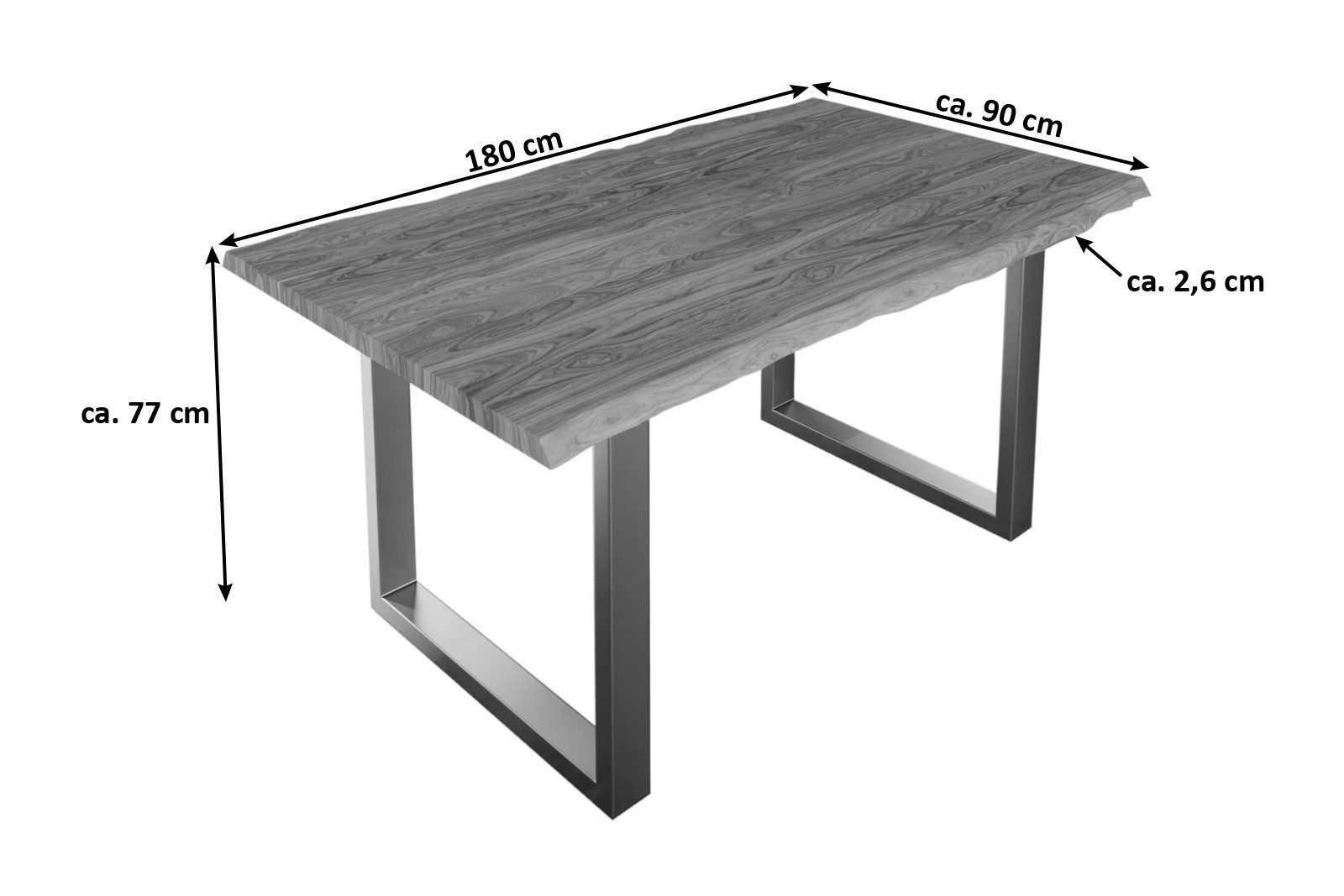 Loreno® Baumkantentisch Lauren, Tisch Baumkante 180 günstig online kaufen