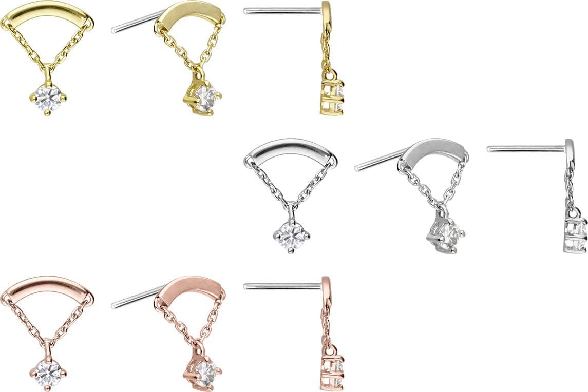 PIERCINGLINE Piercing-Set 14 Karat Gold Aufsatz günstig online kaufen