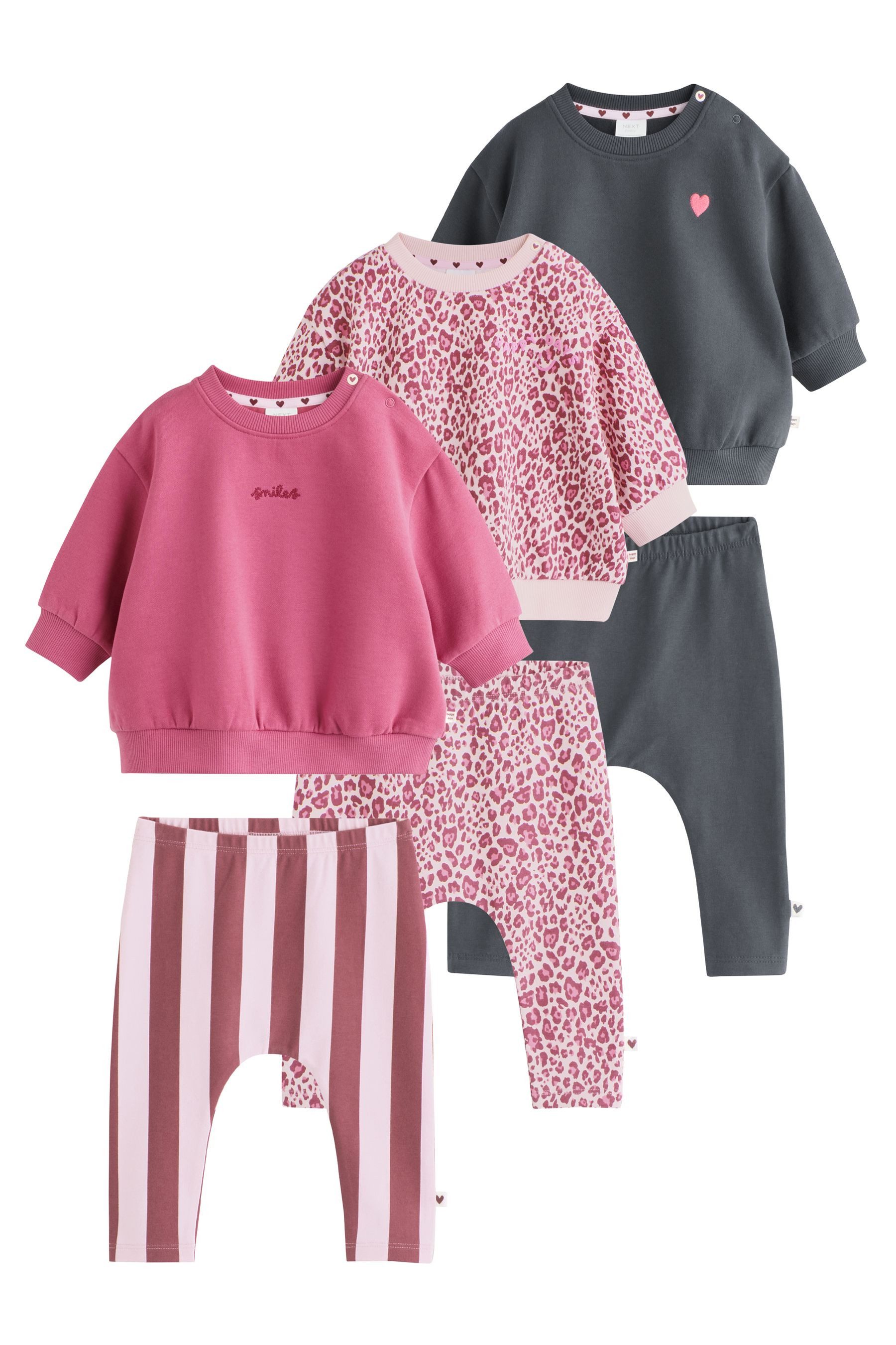 Next Top & Leggings Baby Sweatshirt und Leggings, 6-teiliges Set (6-tlg)