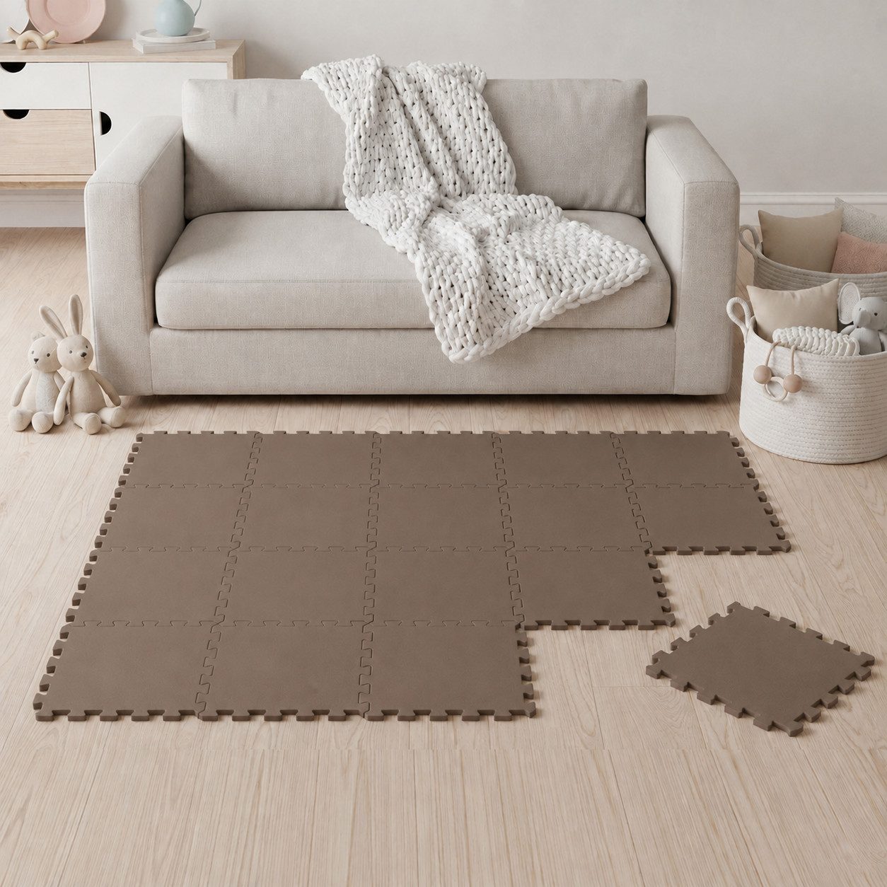 LittleTom Puzzlematte ab dem 1. Tag - 18 Teile Baby Spielmatte - 30 x 30 Kinder Krabbelmatte, (18-tlg), Spielunterlage für Babys und Kleinkinder - Kinderzimmer Puzzleteppich