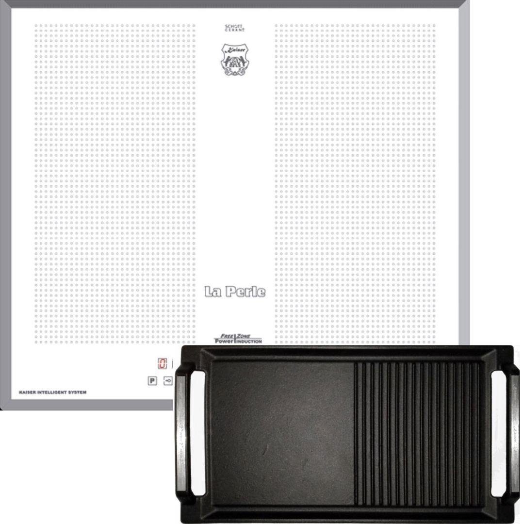 Kaiser Küchengeräte Induktions-Kochfeld KCT 67 FI W La Perle, KCT 67 FI W La Perle, Induktionskochfeld 60 cm inkl. Grillplatte