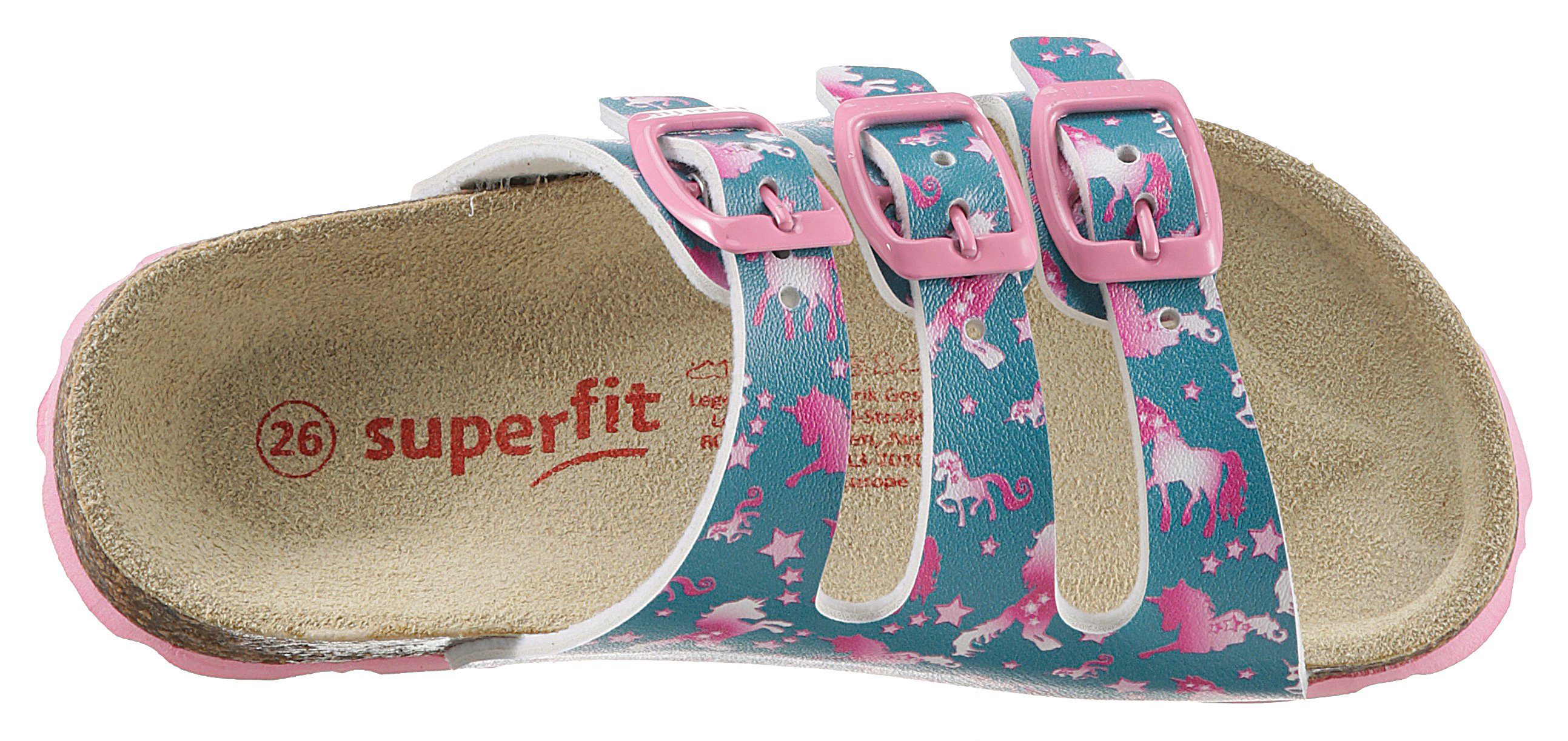 Schnallenverschluss Superfit mit WMS: mittel FUSSBETTPANTOFFEL Pantolette