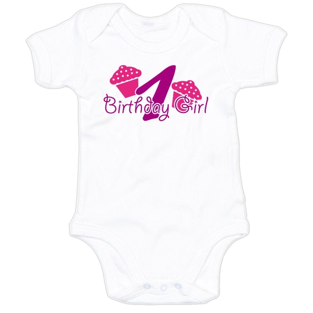 G-graphics Kurzarmbody 1 – Birthday Girl Baby Body mit Spruch / Motiv / Aufdruck • zum ersten Geburtstag