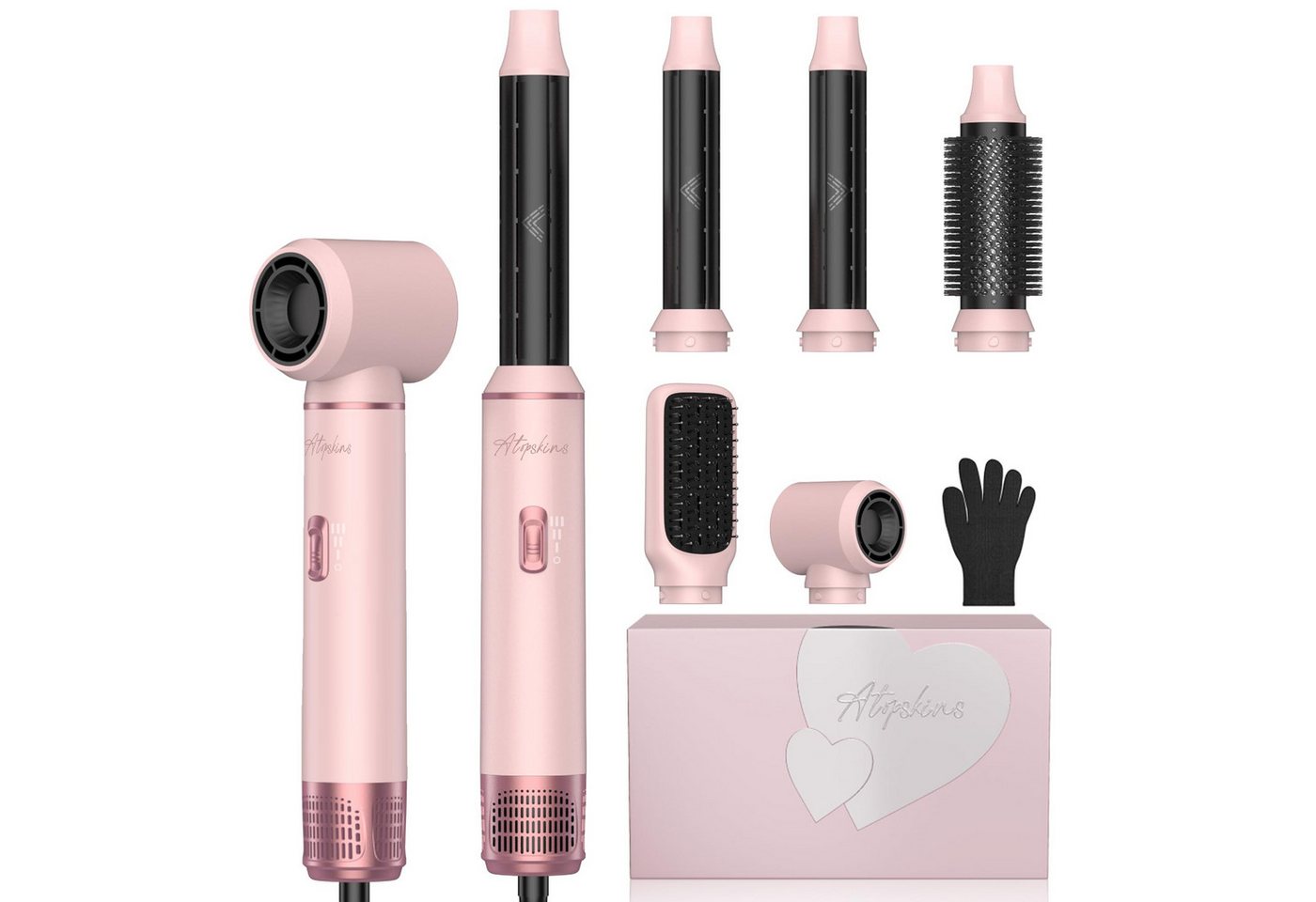 UKLISS Multihaarstyler Hairstyler 5-in-1-Luftstyler, Lockenstab, Föhn, Glättbürste, Multistyler, Rundbürste, Geschenke für Frauen