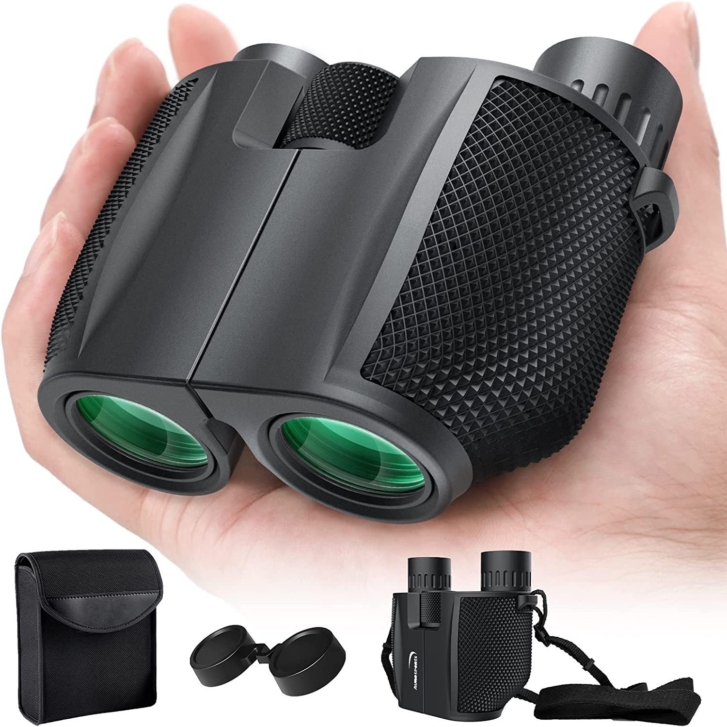 AIMAX Kleines Ferngläser Binoculars Erwachsene Kinder mit Nachtsicht Fernglas (12x25 Fernglass Taschenfernglas für Vogelbeobachtung Wandern Camping)