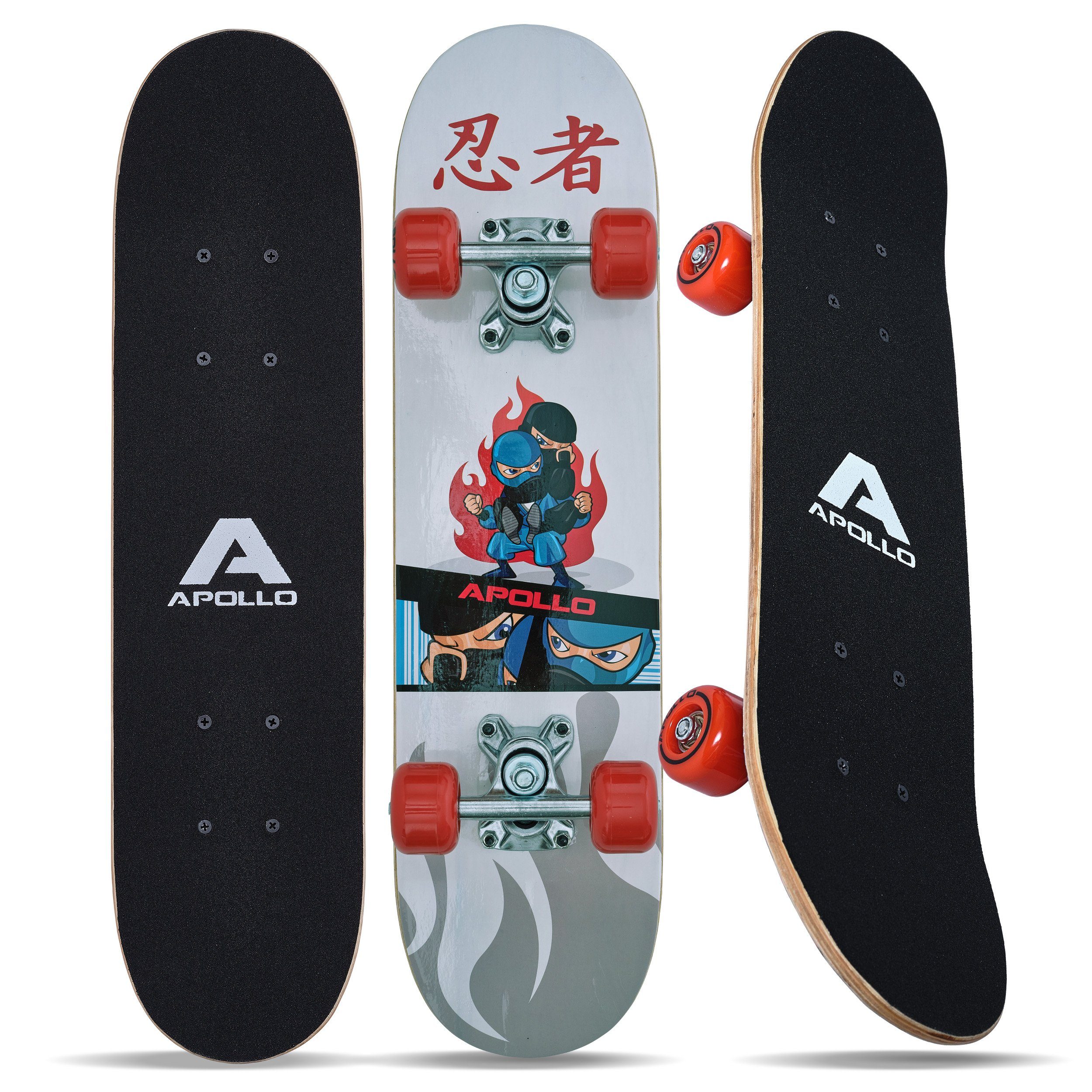 Apollo Skateboard Kinderskateboard 24" Kinder, Longboard, ABEC 3 und Aluminium Achsen