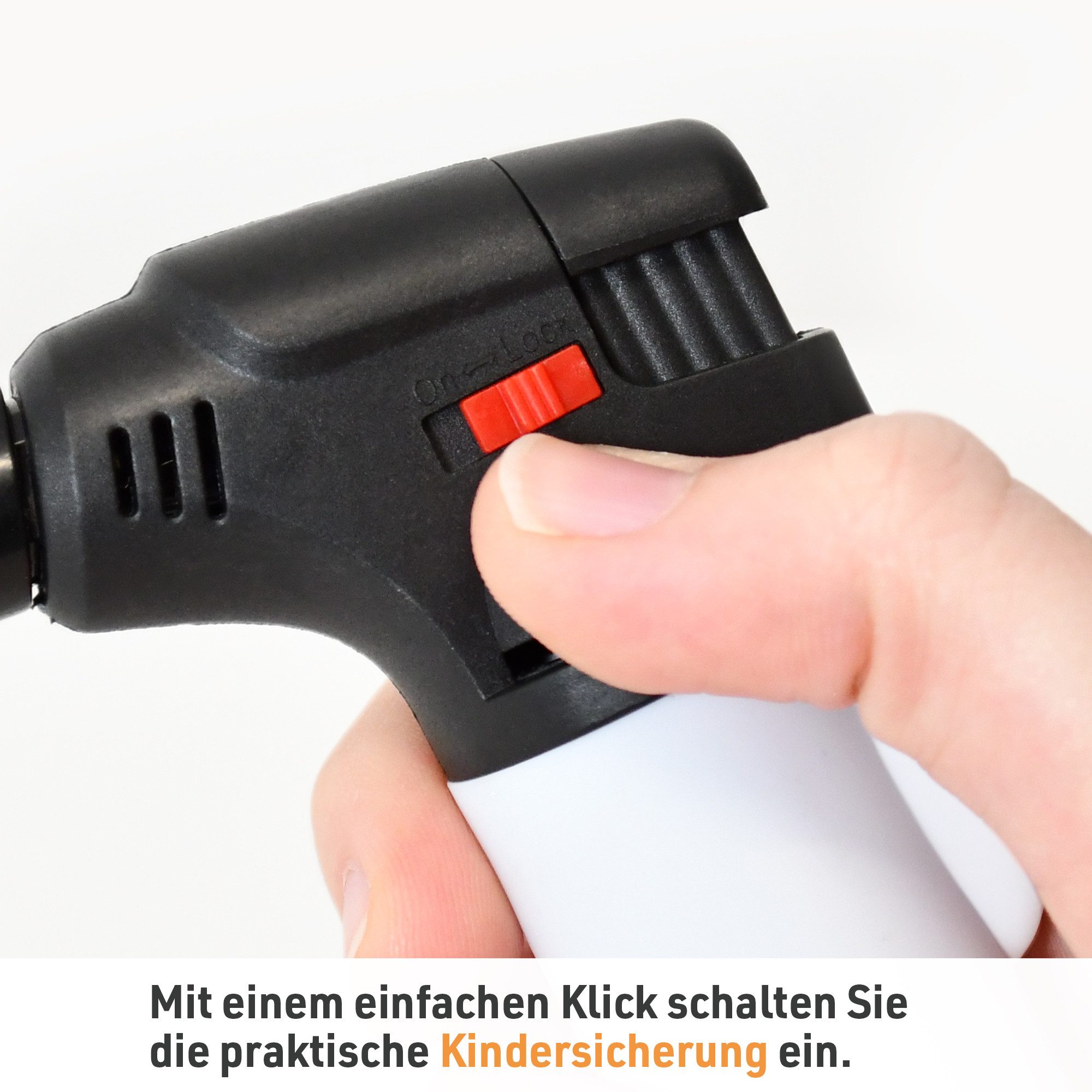 TOM Flambierbrenner Gasbrenner mit 100ml Nachfüllflasche, (2-tlg), Piezo-Zündung, 1300°C, Butan/Propan Gas – Bild 3 von 5