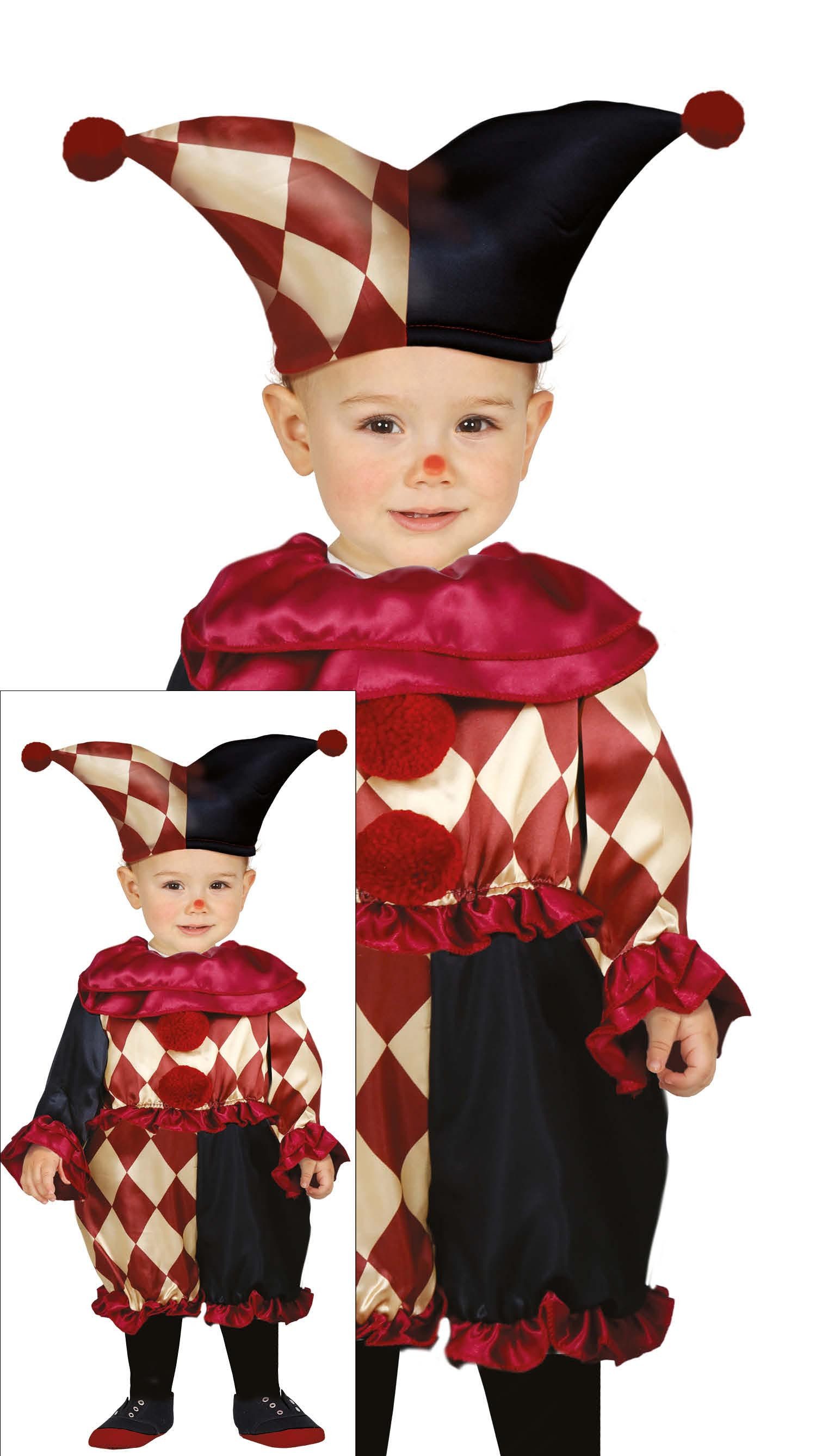 Fiestas Guirca Kostüm, Clown Baby Kostüm Harlekin Halloween Spaß Fasching Kostüm Clownmüt