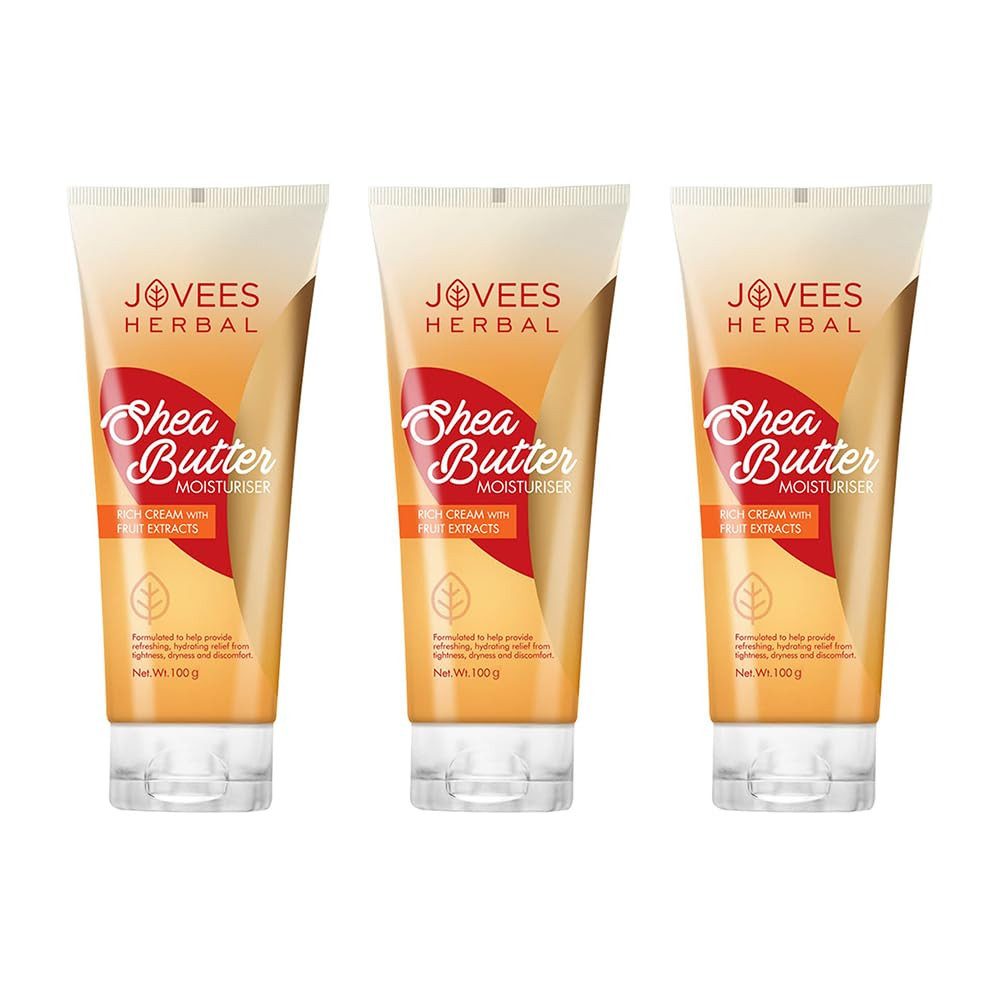 Jovees Feuchtigkeitscreme Jovees Herbal Shea Butter Moisturizer für Frauen/Männer Ohne Parabene, Alle Hauttypen, 3-tlg., Reduziert Hautentzündungen und stellt die Feuchtigkeit wieder her