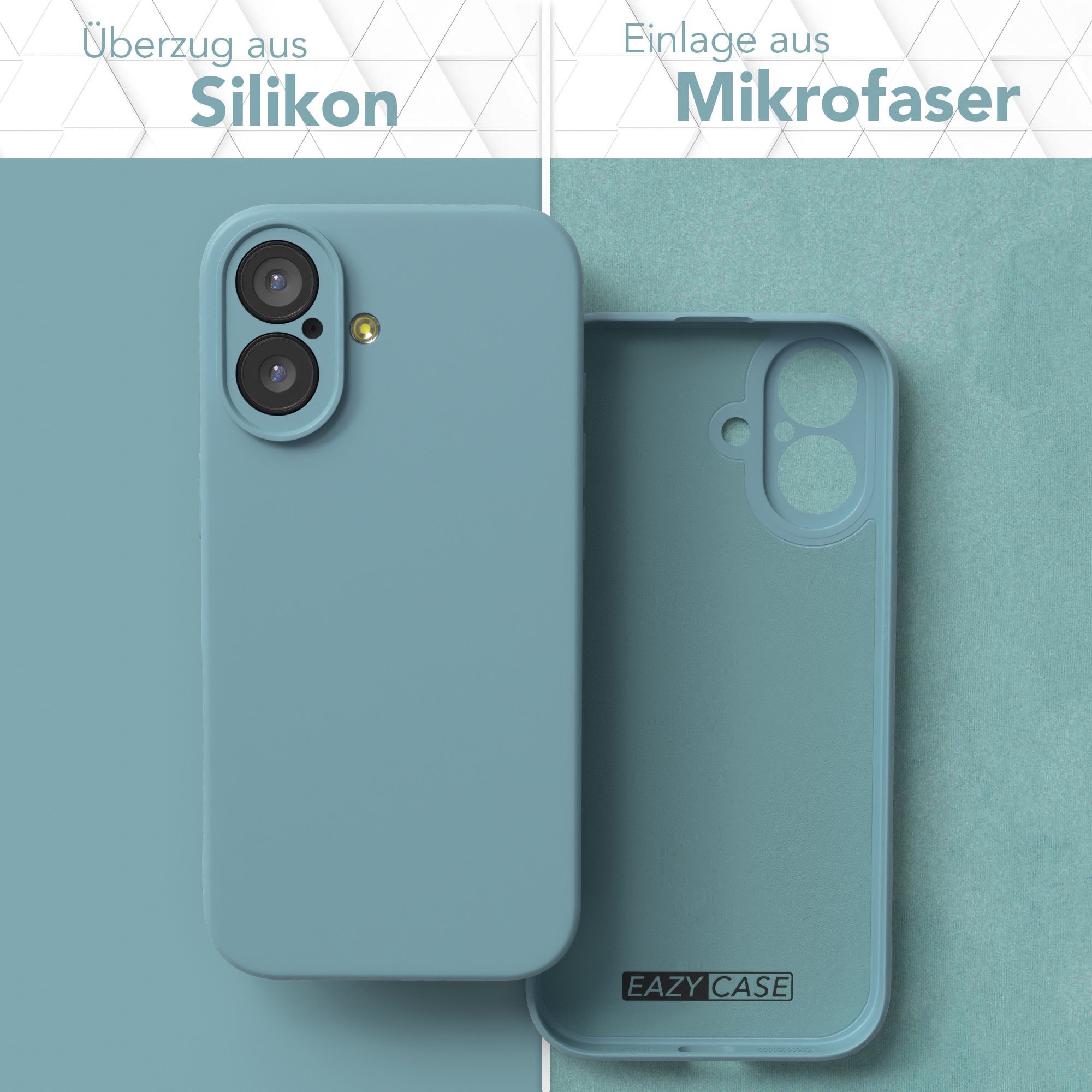 EAZY CASE Handyhülle für Apple iPhone 17 Hülle Silikon 6,3 Zoll, TPU Silikon Bumper Case stoßfest Slimcover Schutzhülle Etui Blaugrün – Bild 3 von 5