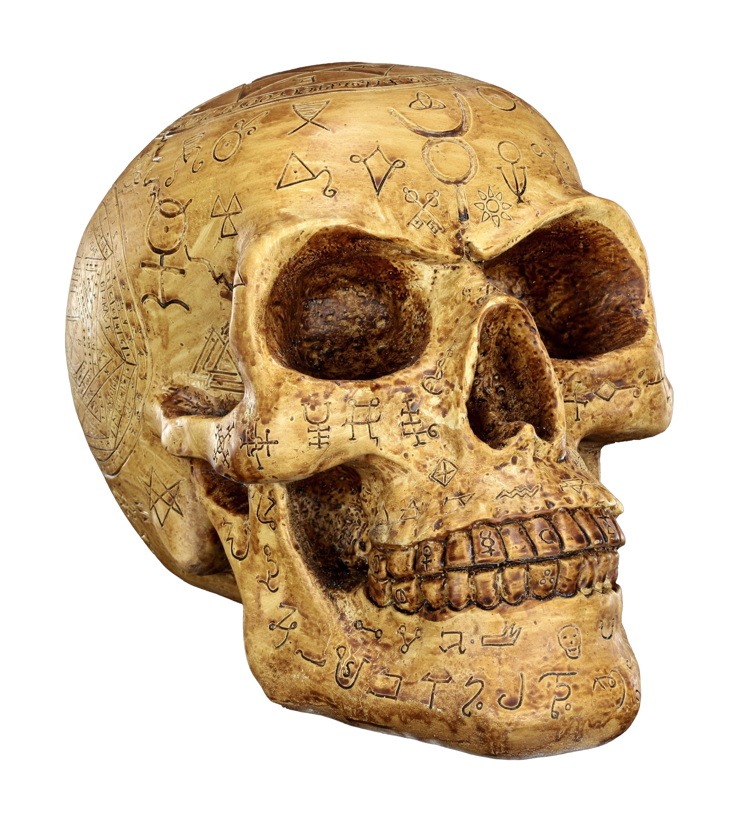 Figuren Shop GmbH Dekofigur Totenkopf - Necromancien - Gothicdeko Fantasydeko