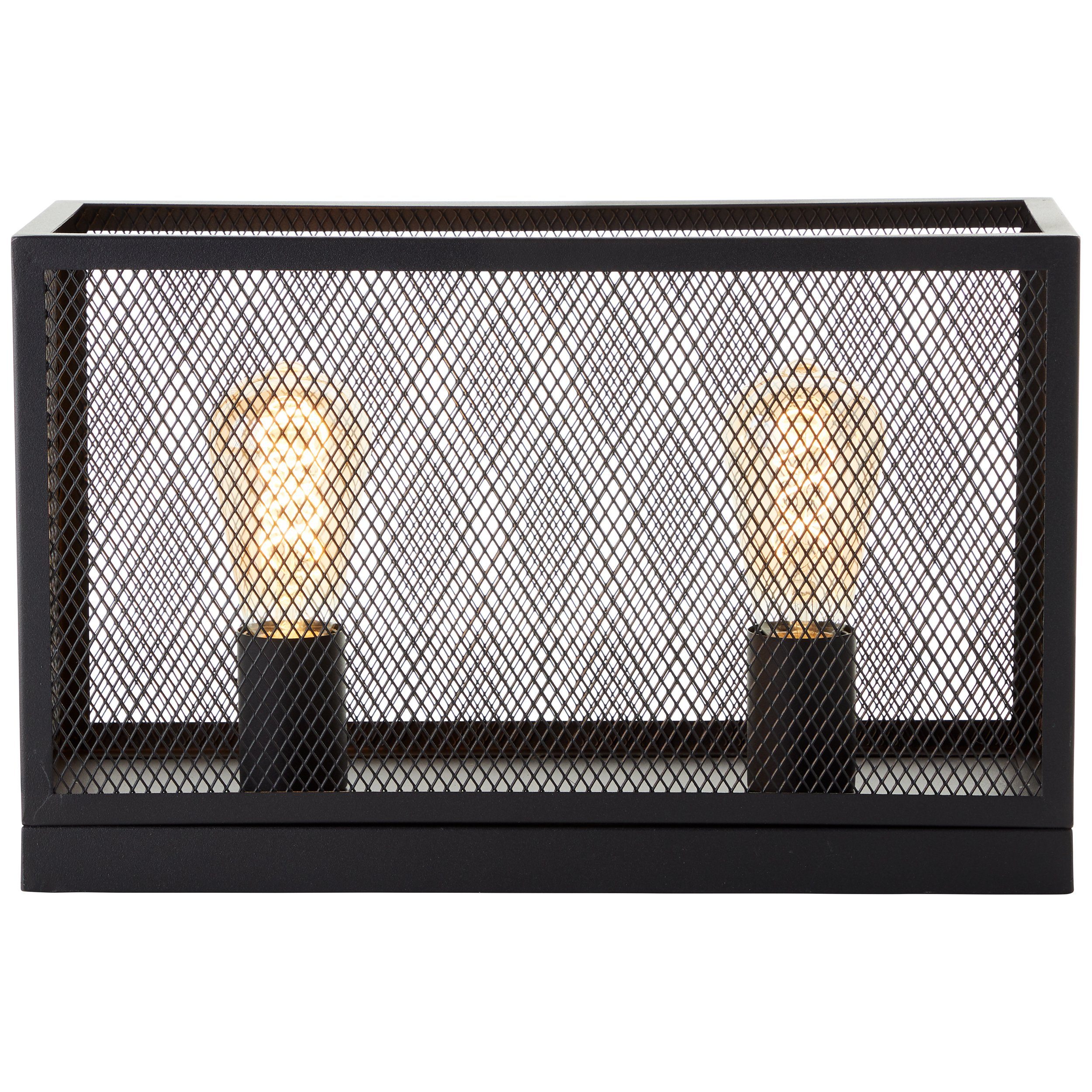 Brilliant Tischleuchte Maze, ohne Leuchtmittel, 26 x 15 x 40 cm, 2 x E27, Metall, schwarz korund