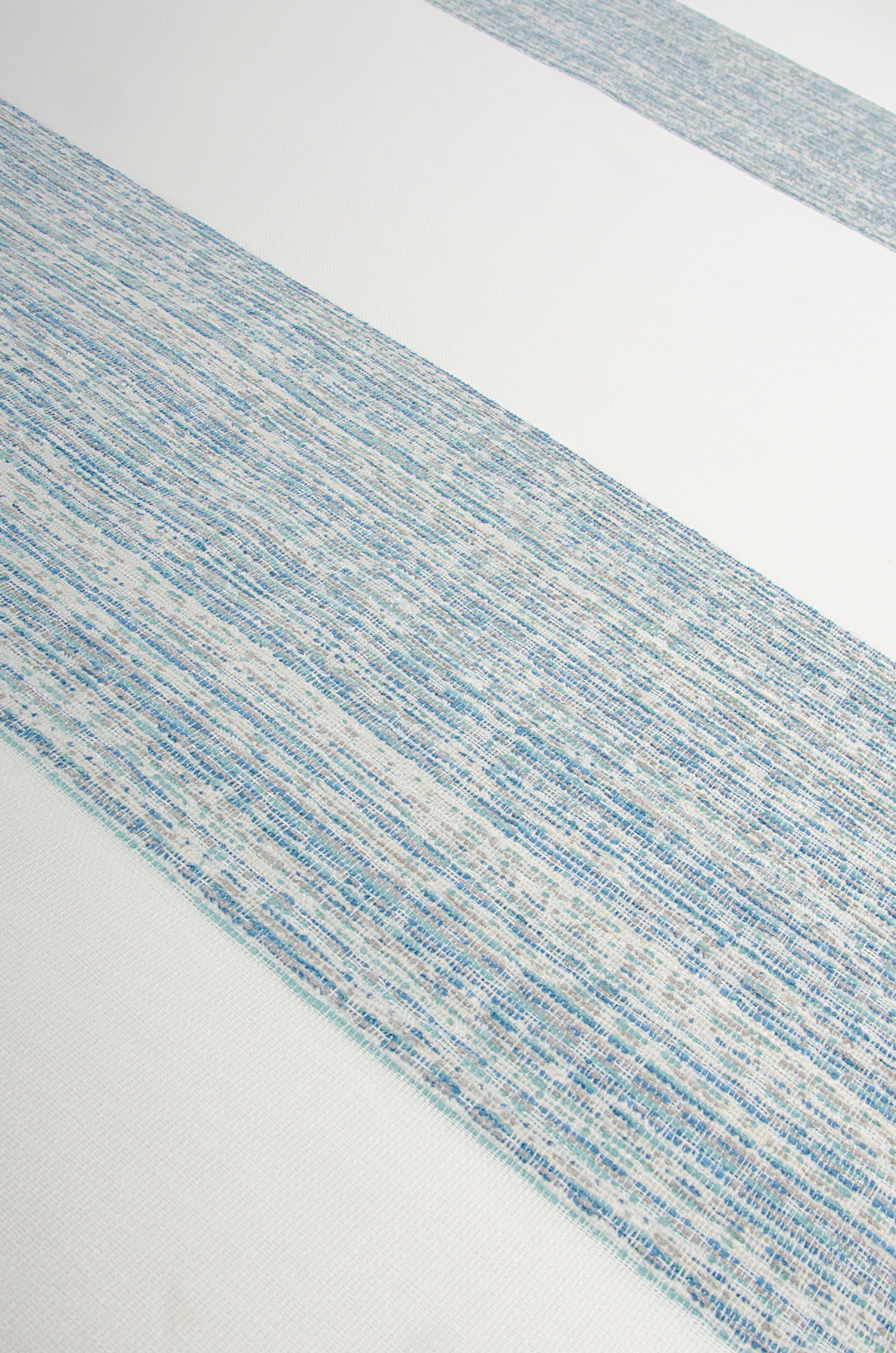 St), Jacquard, Ösen for you!, moderner (1 halbtransparent, Streifen Vorhang Neutex Cara, mit Effektstruktur blau