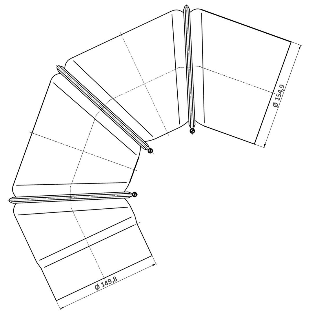 Feuercampus Ofenrohr Multibogen, 150 mm