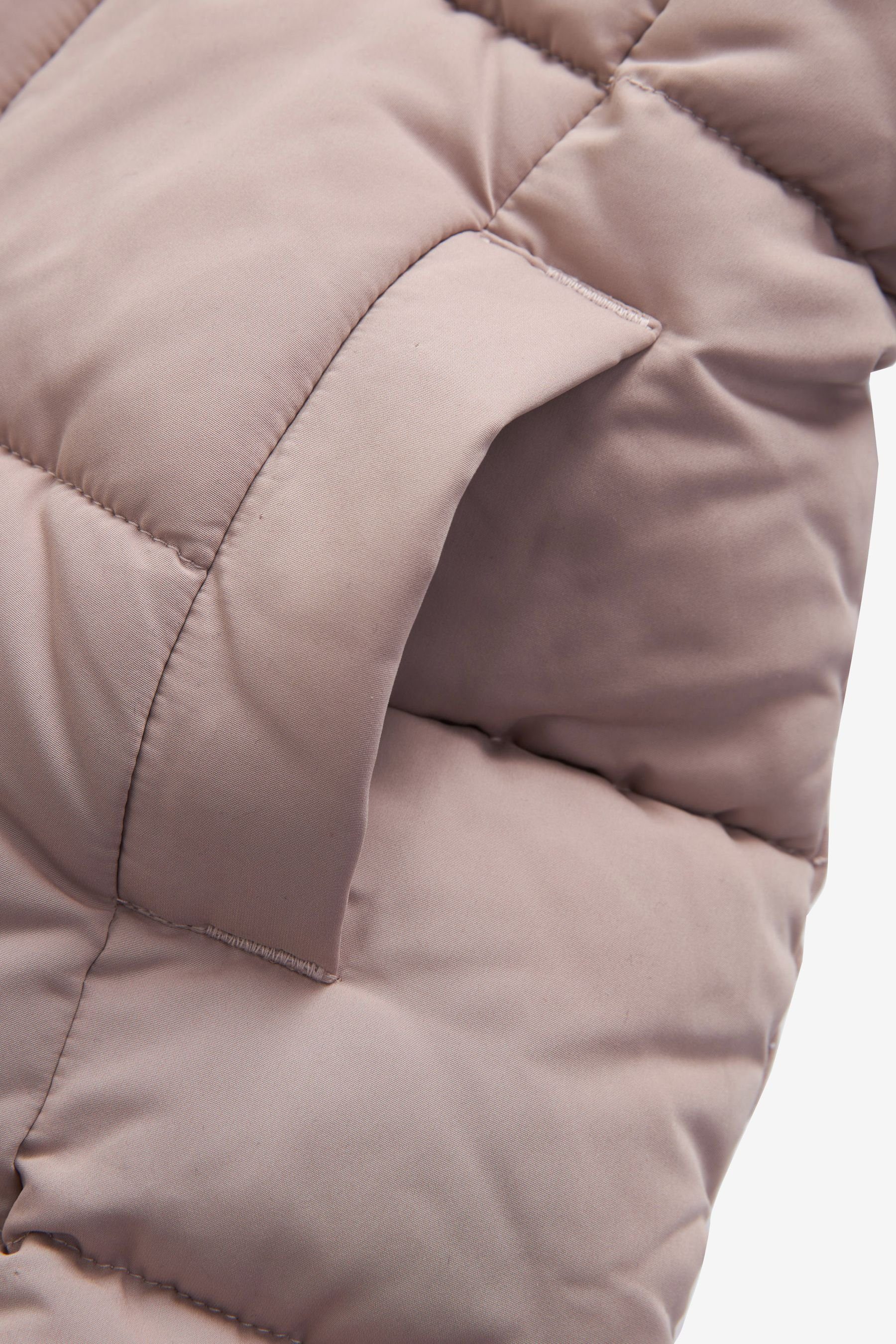(1-tlg) Wattierter Mantel eckiger Next mit Steppmantel und Steppung Rock Pink